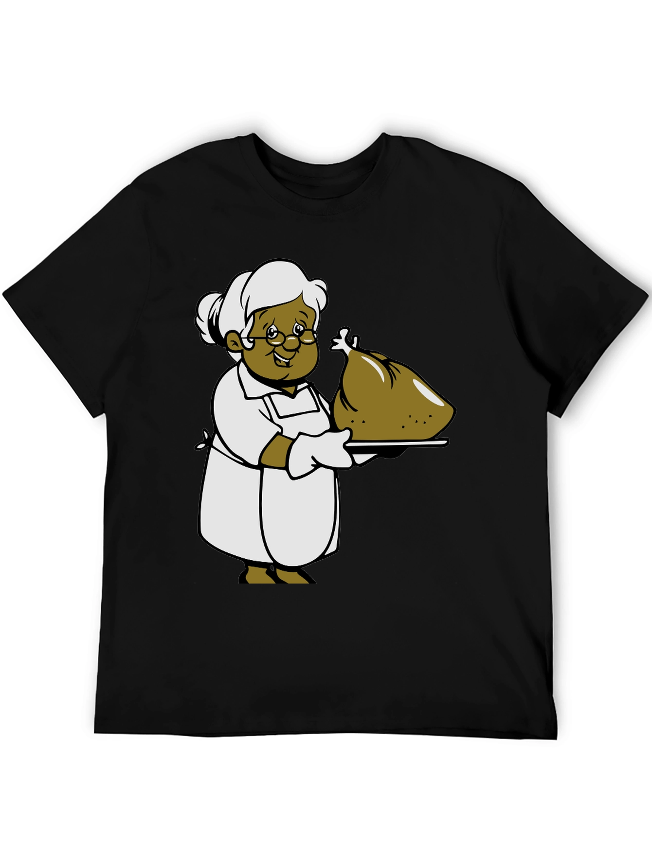 Cartoon Grandma T-Shirt: Thanksgiving Turkey Design