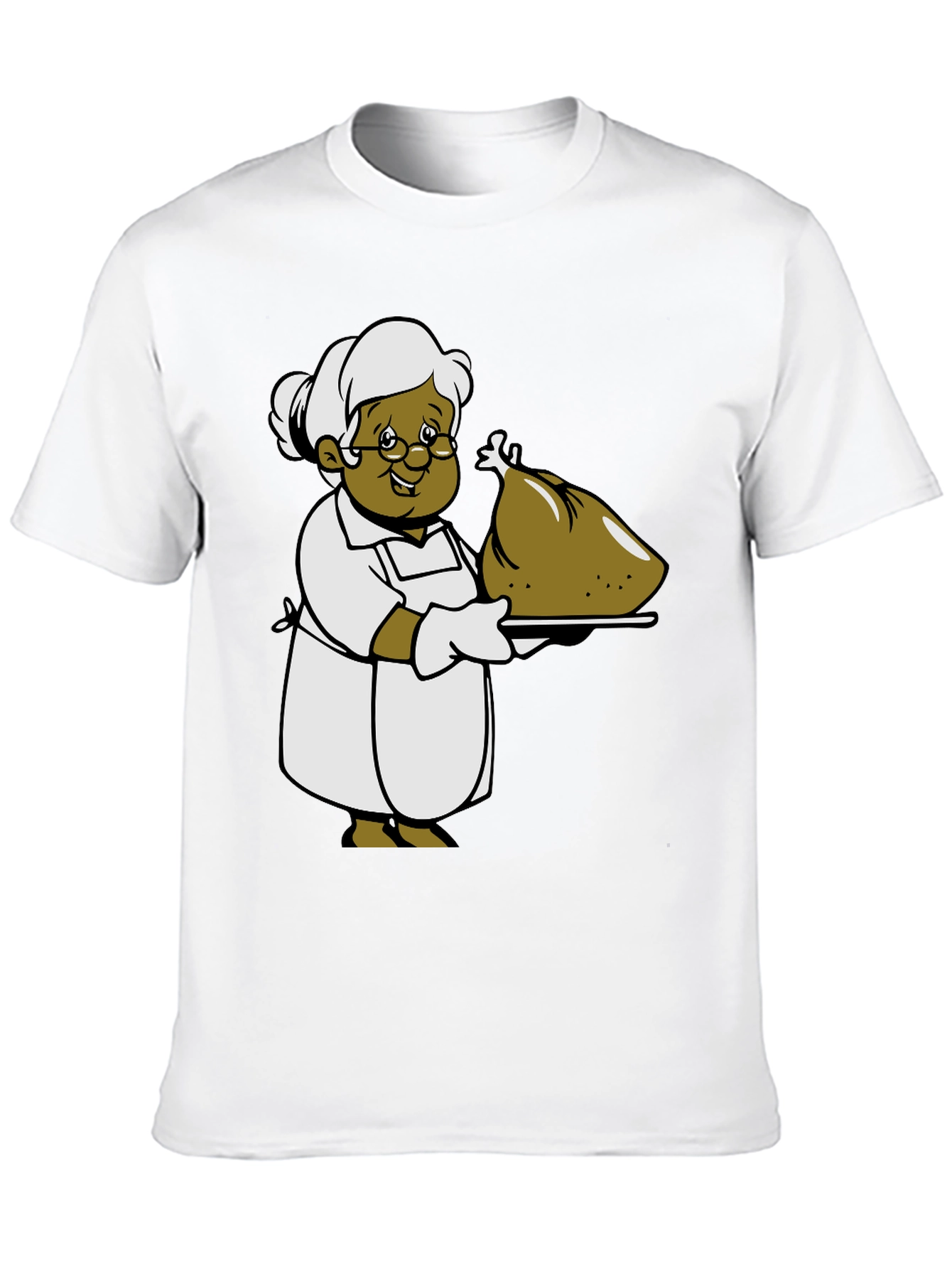 Cartoon Grandma T-Shirt: Thanksgiving Turkey Design