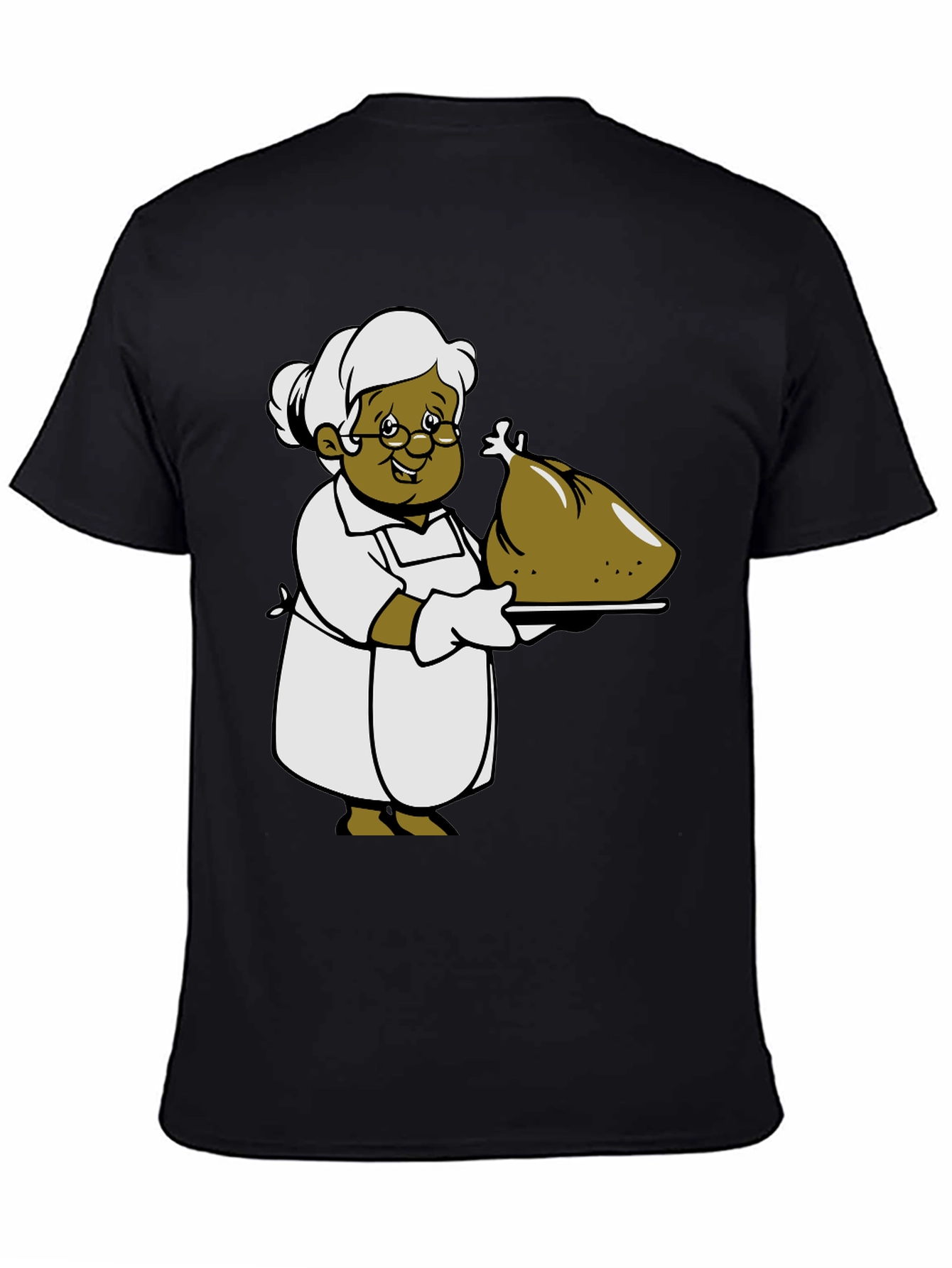 Cartoon Grandma T-Shirt: Thanksgiving Turkey Design