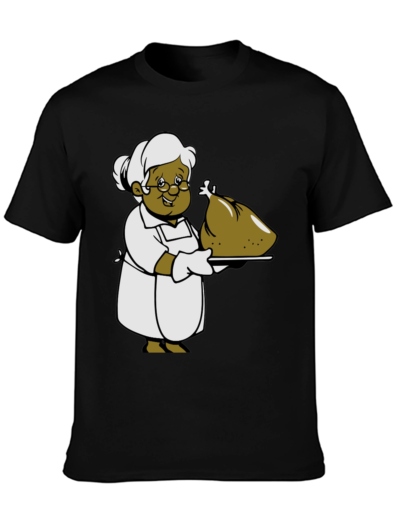 Cartoon Grandma T-Shirt: Thanksgiving Turkey Design
