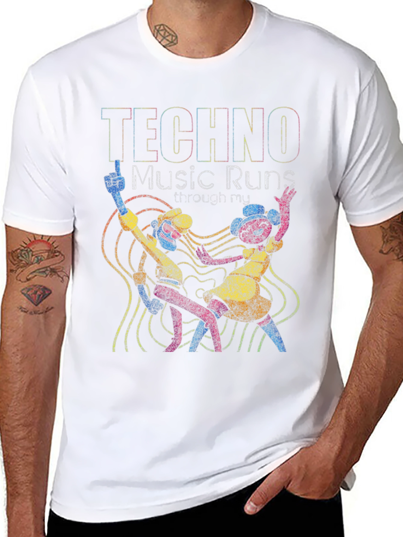 Techno Music Graphic T-Shirt - Dance Your Heart Out