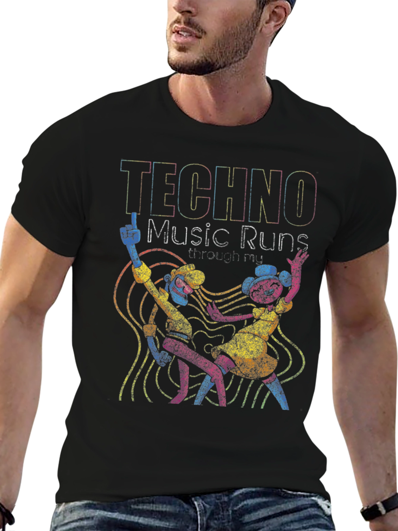 Techno Music Graphic T-Shirt - Dance Your Heart Out