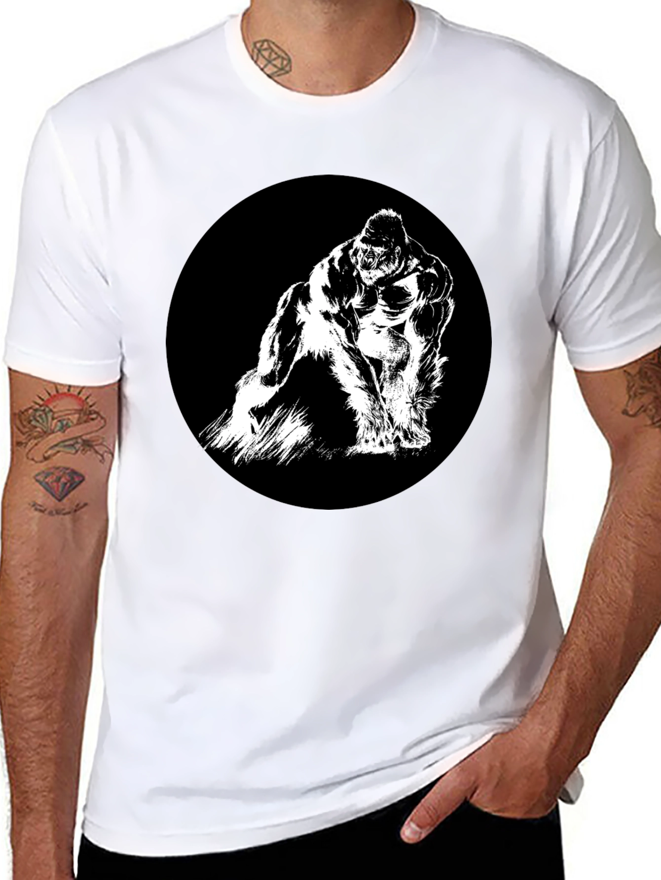 Gorilla Graphic Tee - Black Crew Neck T-Shirt