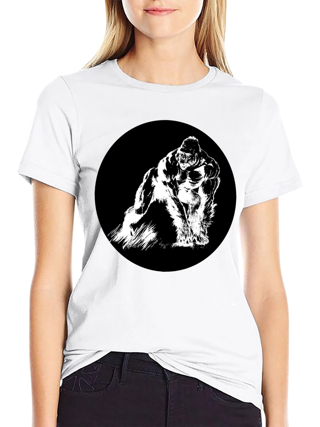 Gorilla Graphic Tee - Black Crew Neck T-Shirt