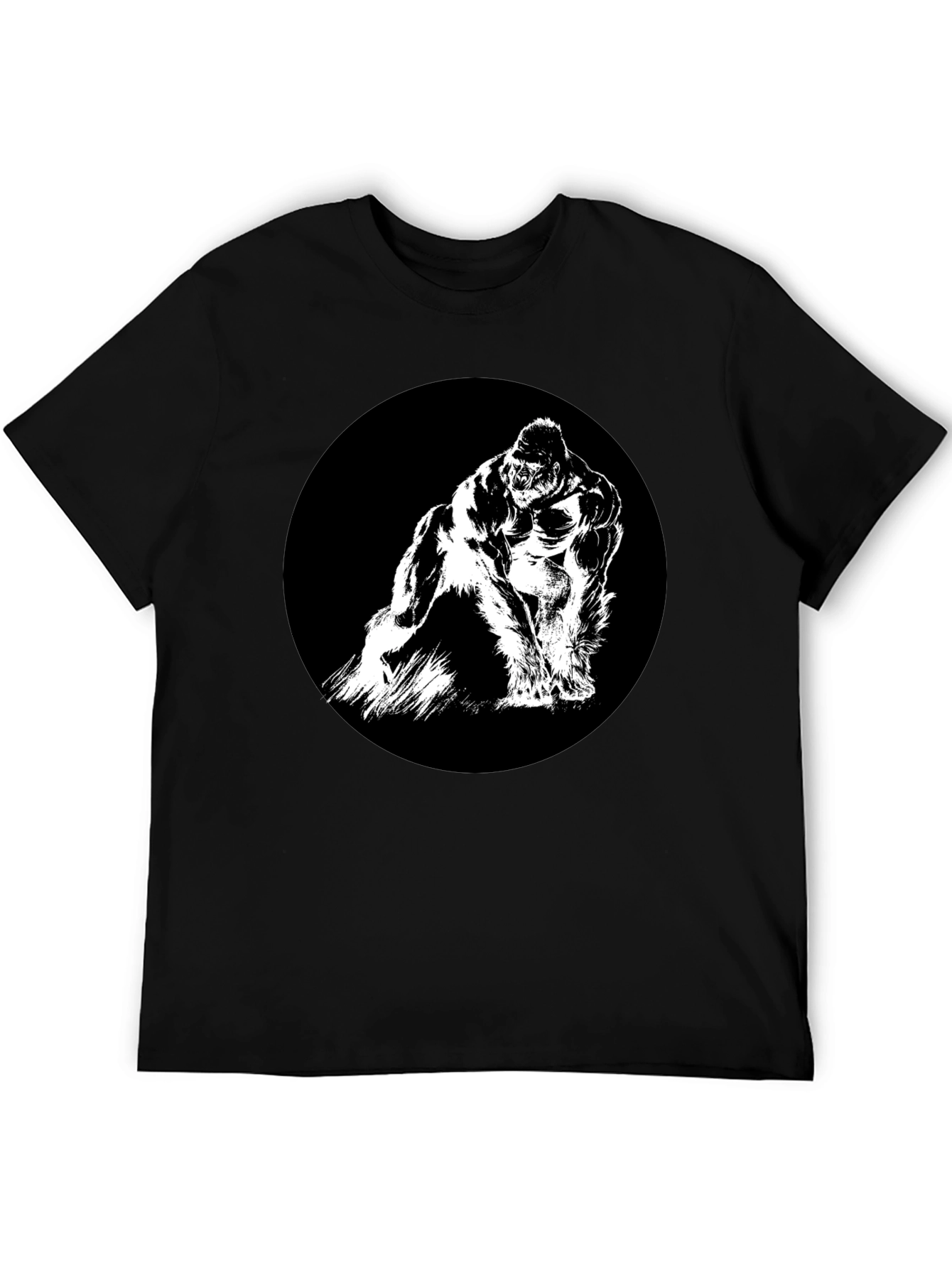 Gorilla Graphic Tee - Black Crew Neck T-Shirt