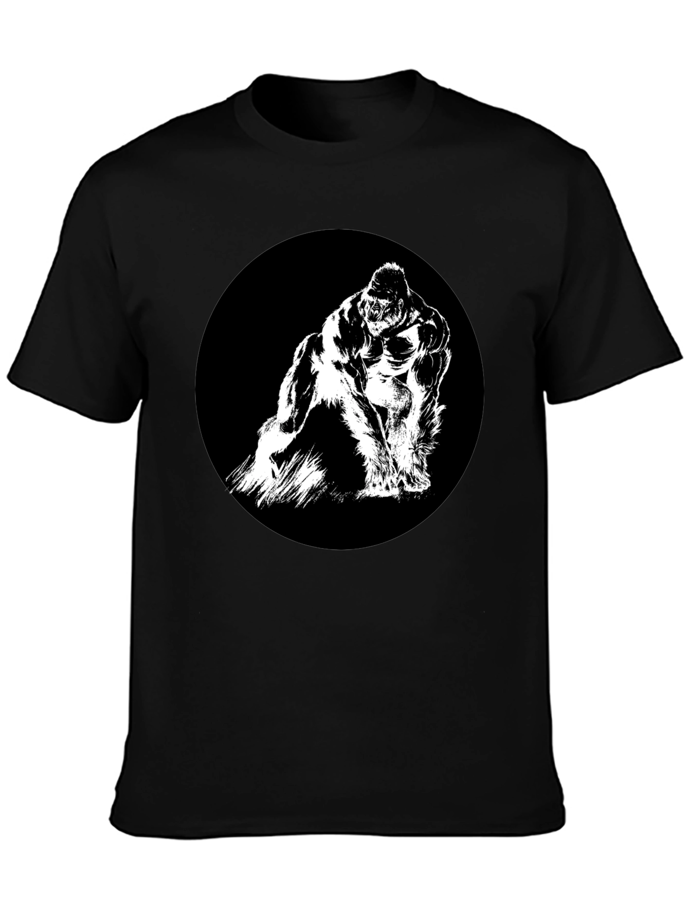 Gorilla Graphic Tee - Black Crew Neck T-Shirt