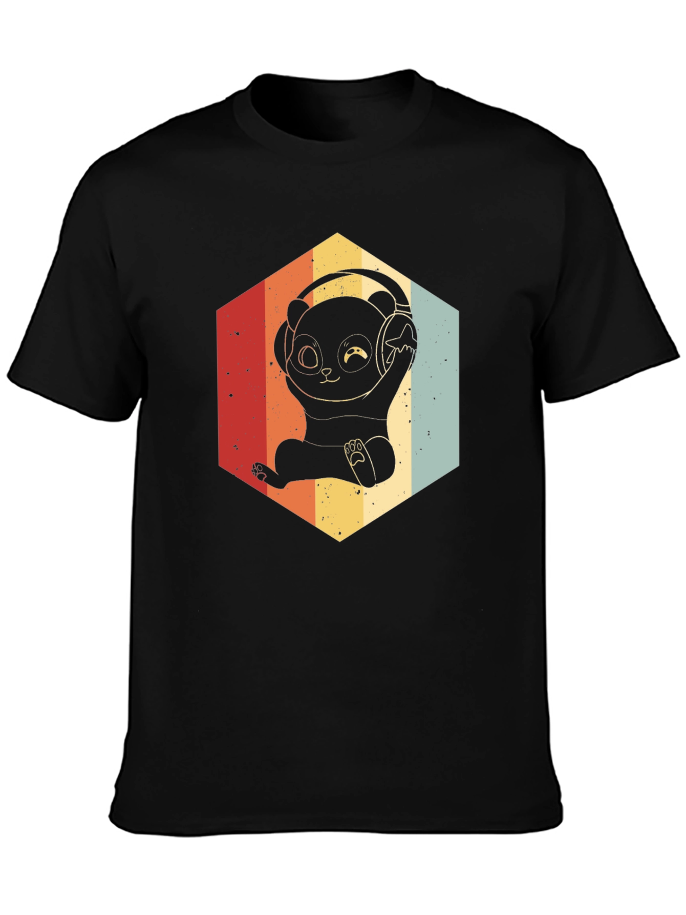 Retro Panda DJ T-Shirt