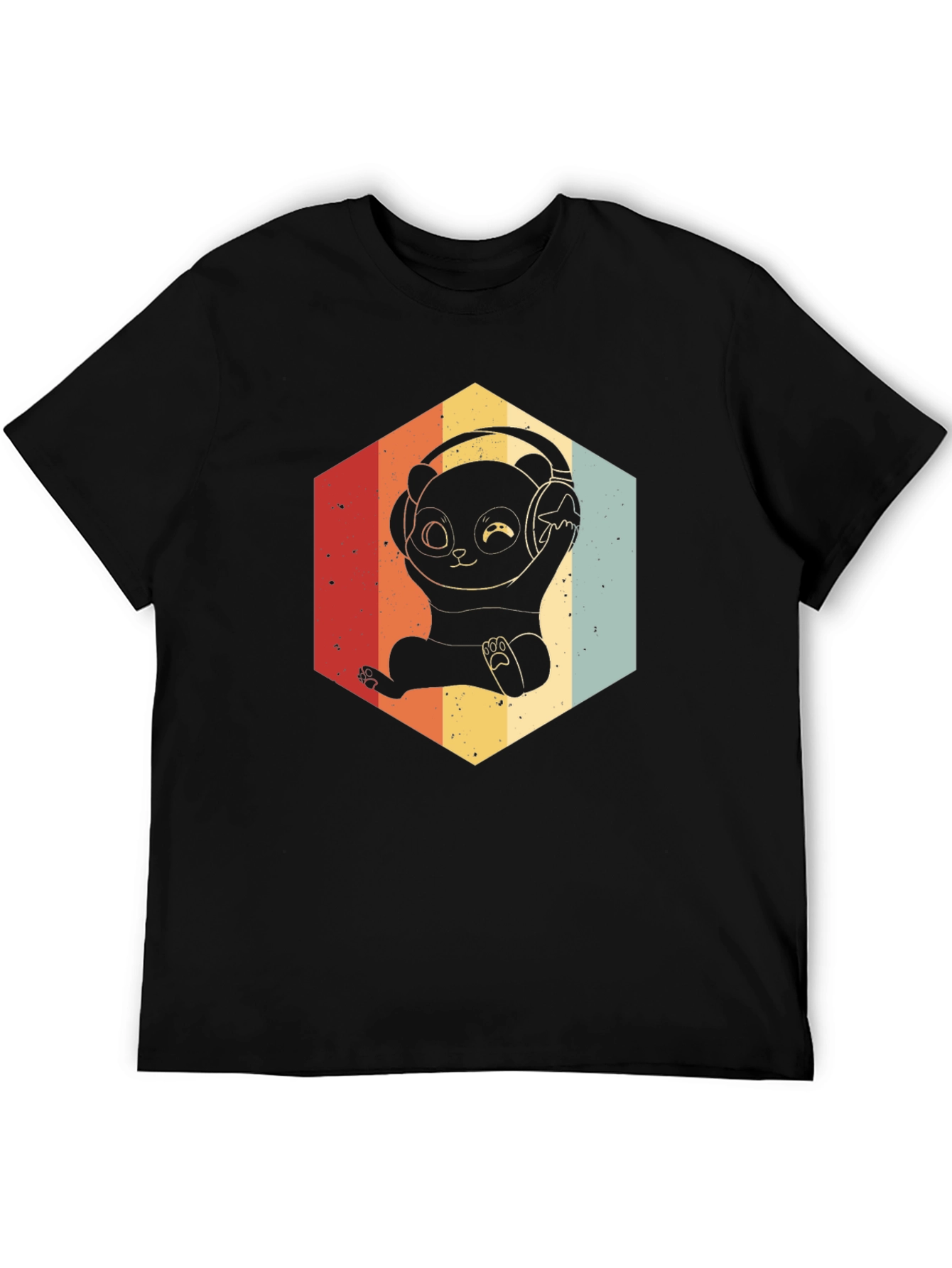 Retro Panda DJ T-Shirt