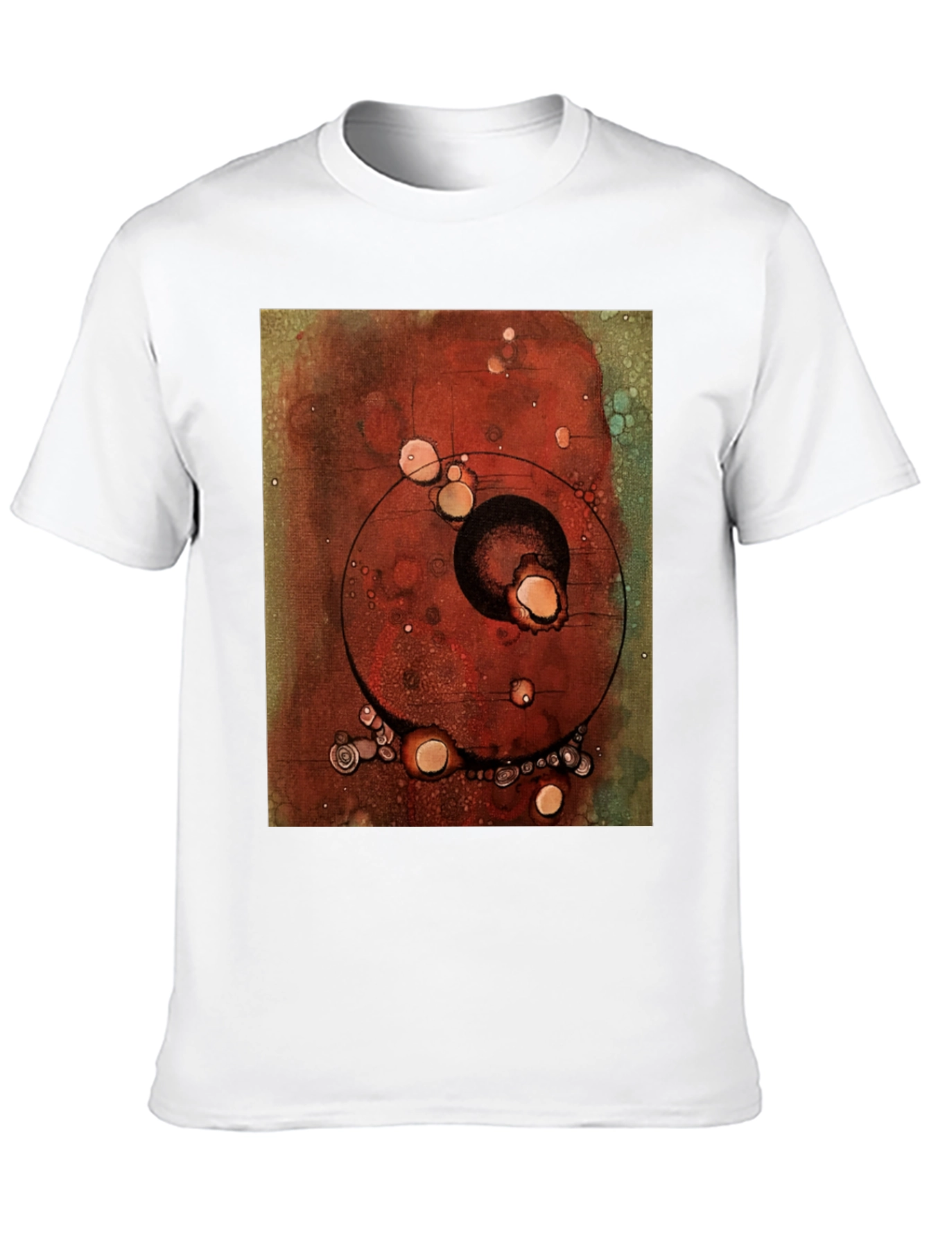 Abstract Art Print Black Crew Neck T-Shirt