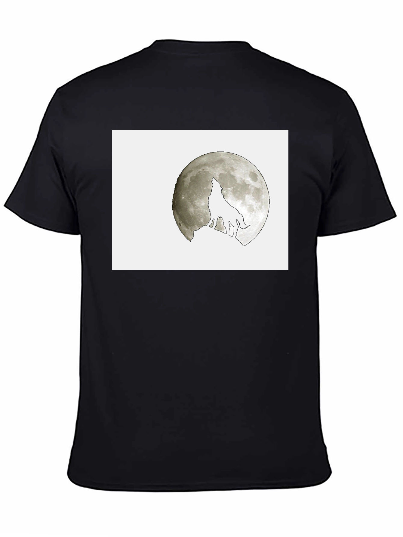 Wolf Howling at Moon Graphic Tee - Black