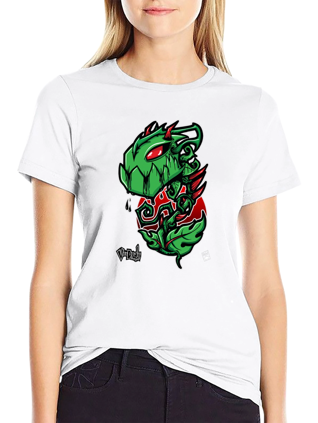 Green Monster Plant Graphic T-Shirt