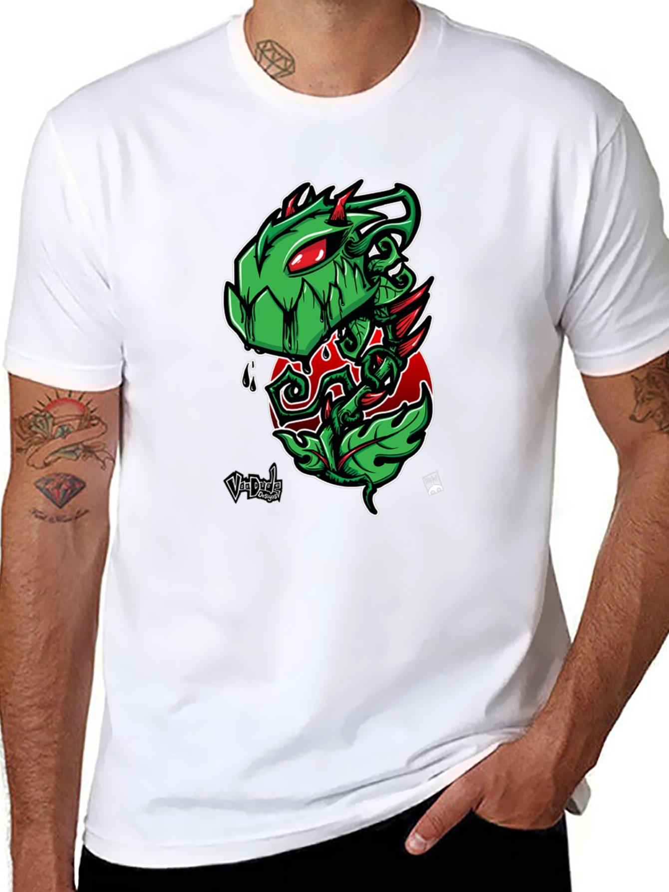 Green Monster Plant Graphic T-Shirt