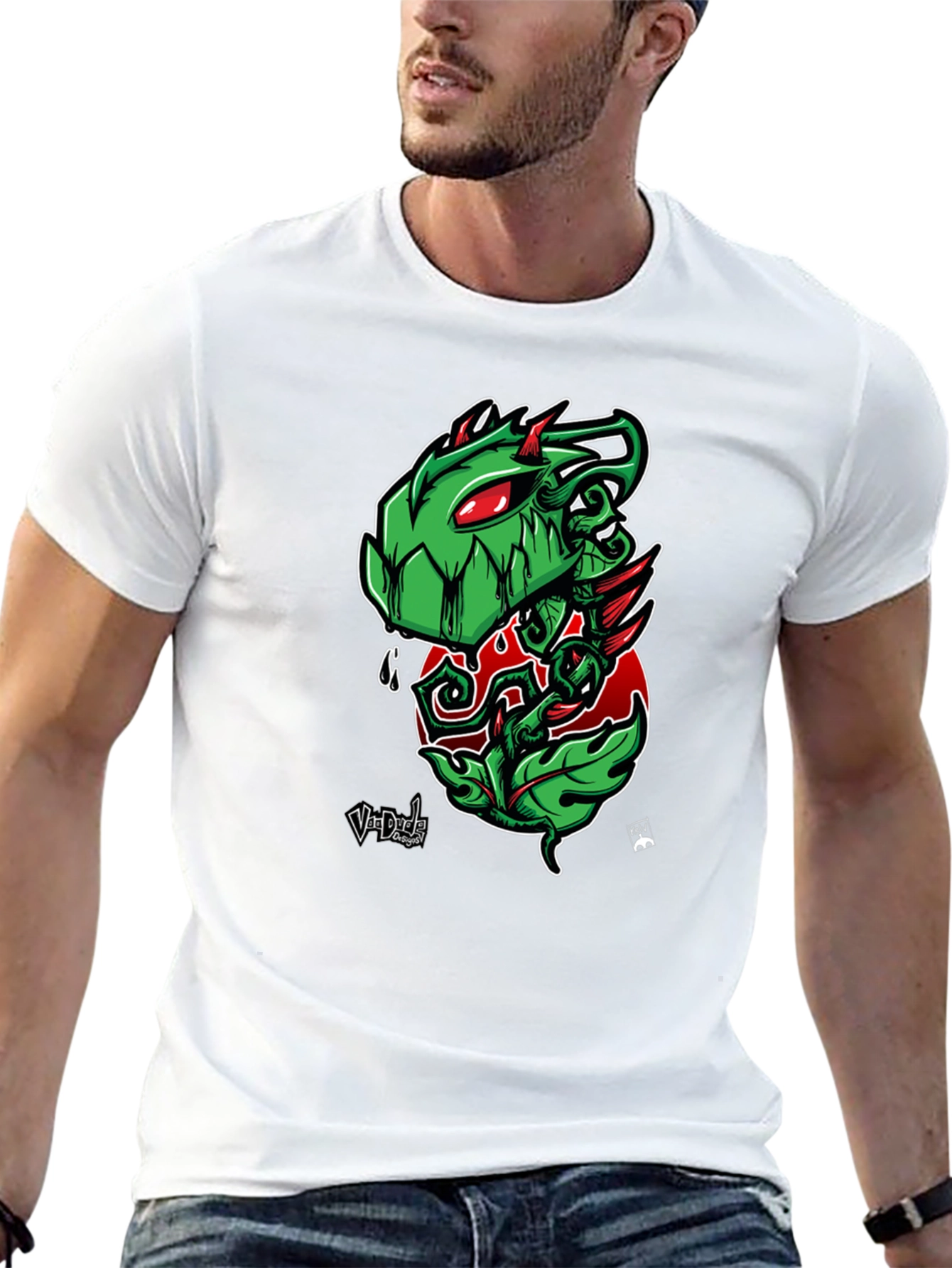 Green Monster Plant Graphic T-Shirt