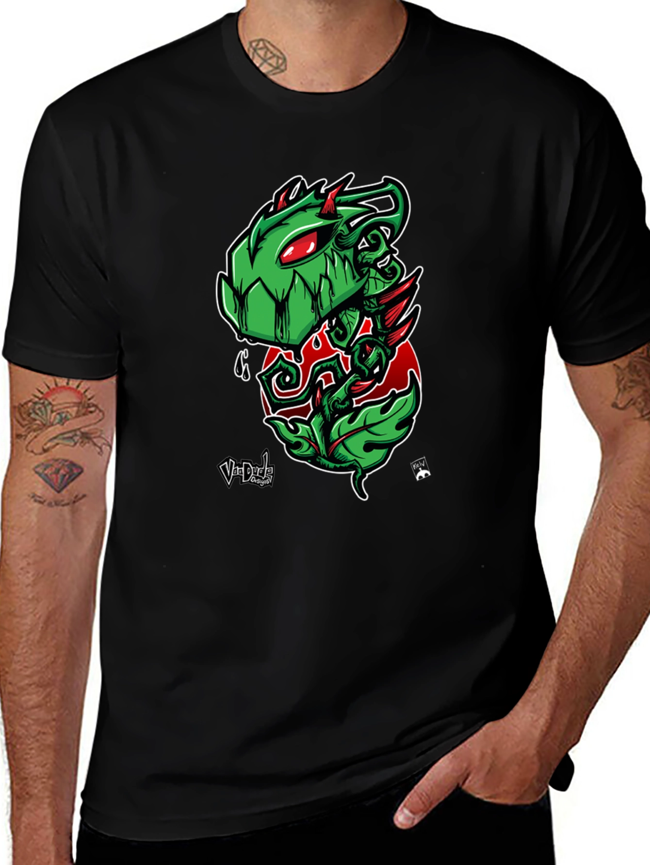 Green Monster Plant Graphic T-Shirt