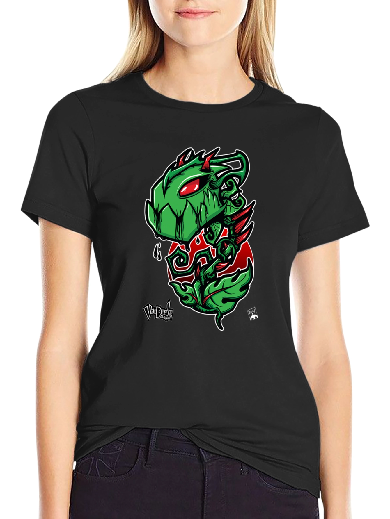 Green Monster Plant Graphic T-Shirt