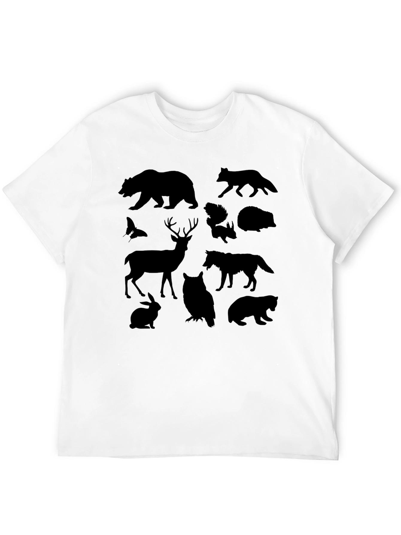 Wildlife Silhouette Graphic Tee - Unisex Black T-Shirt