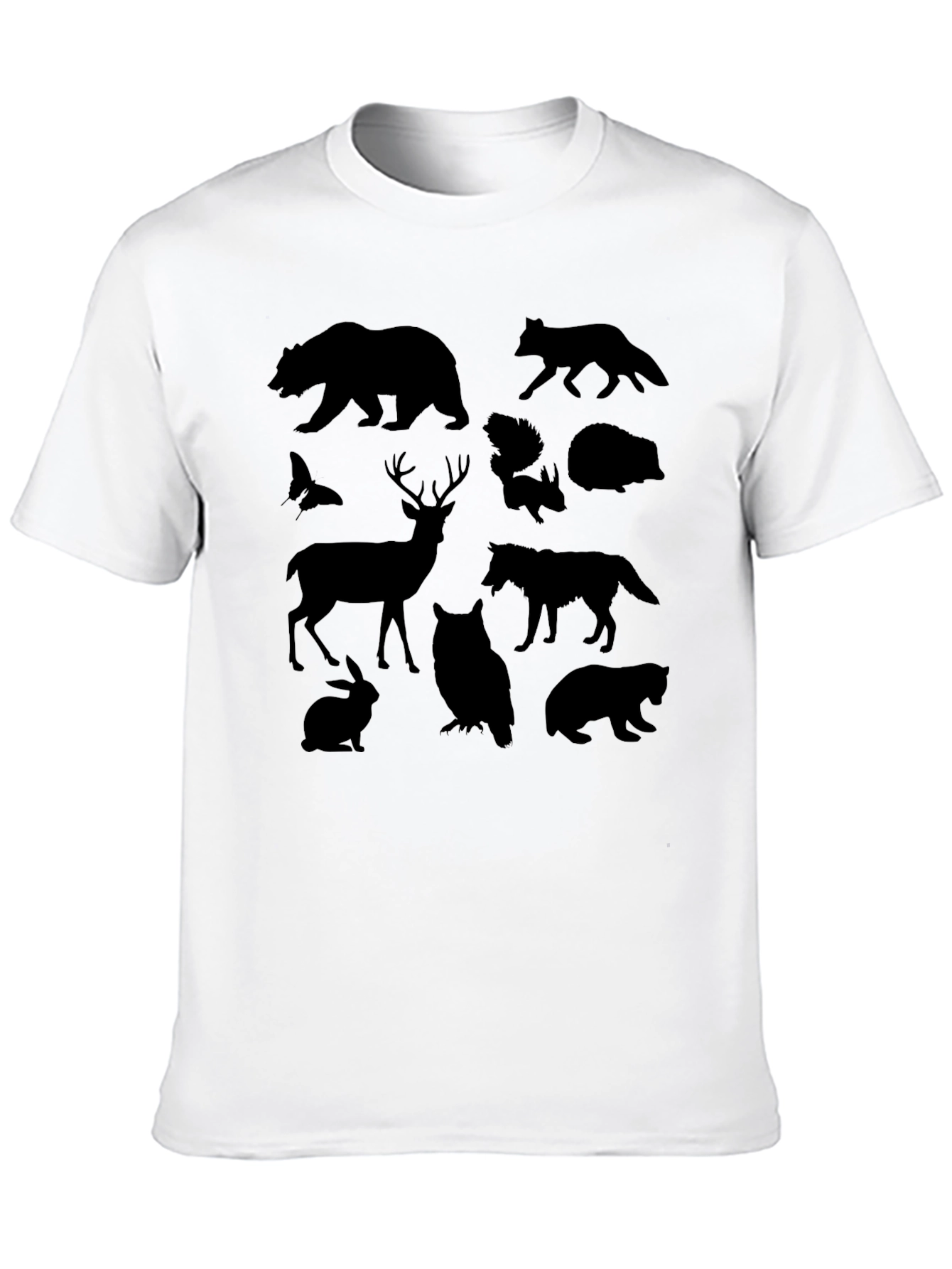 Wildlife Silhouette Graphic Tee - Unisex Black T-Shirt