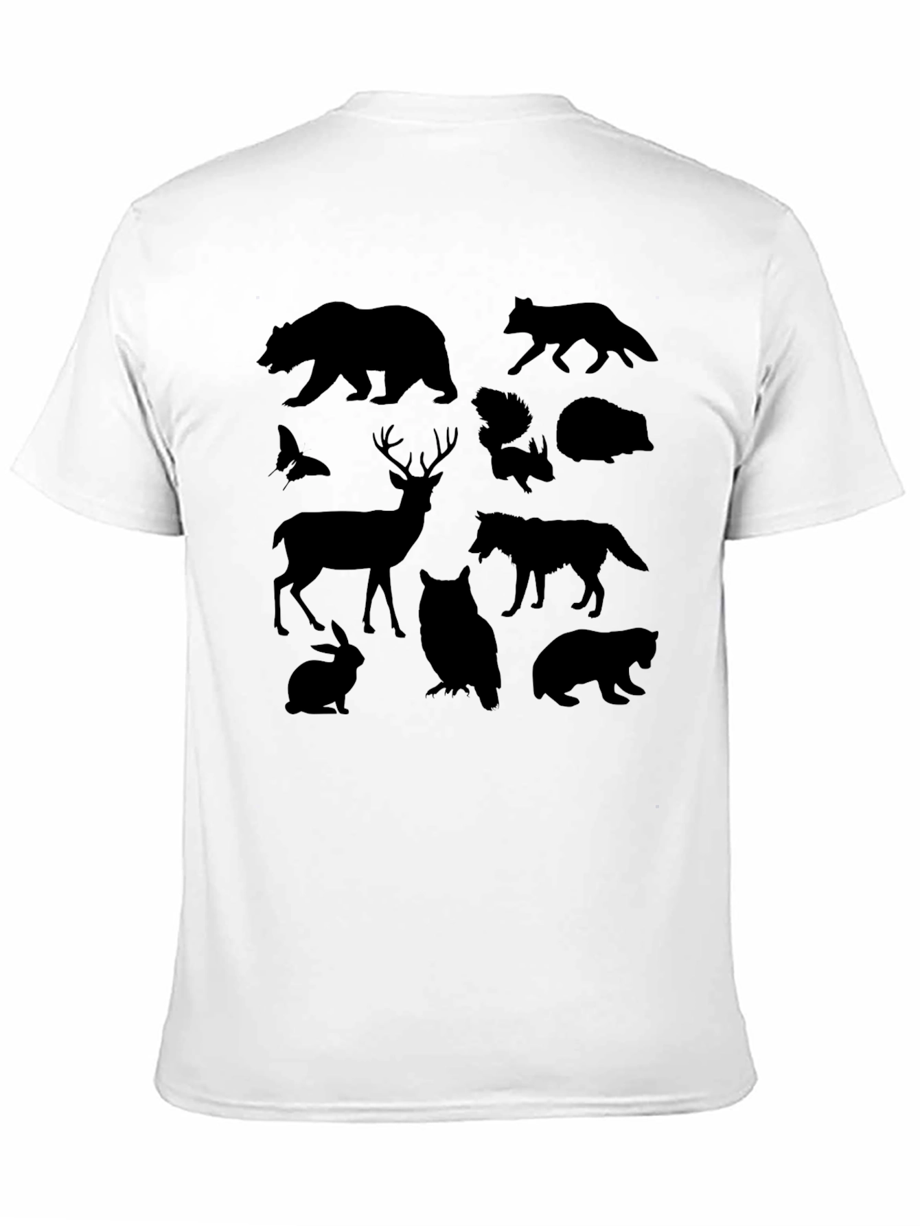 Wildlife Silhouette Graphic Tee - Unisex Black T-Shirt