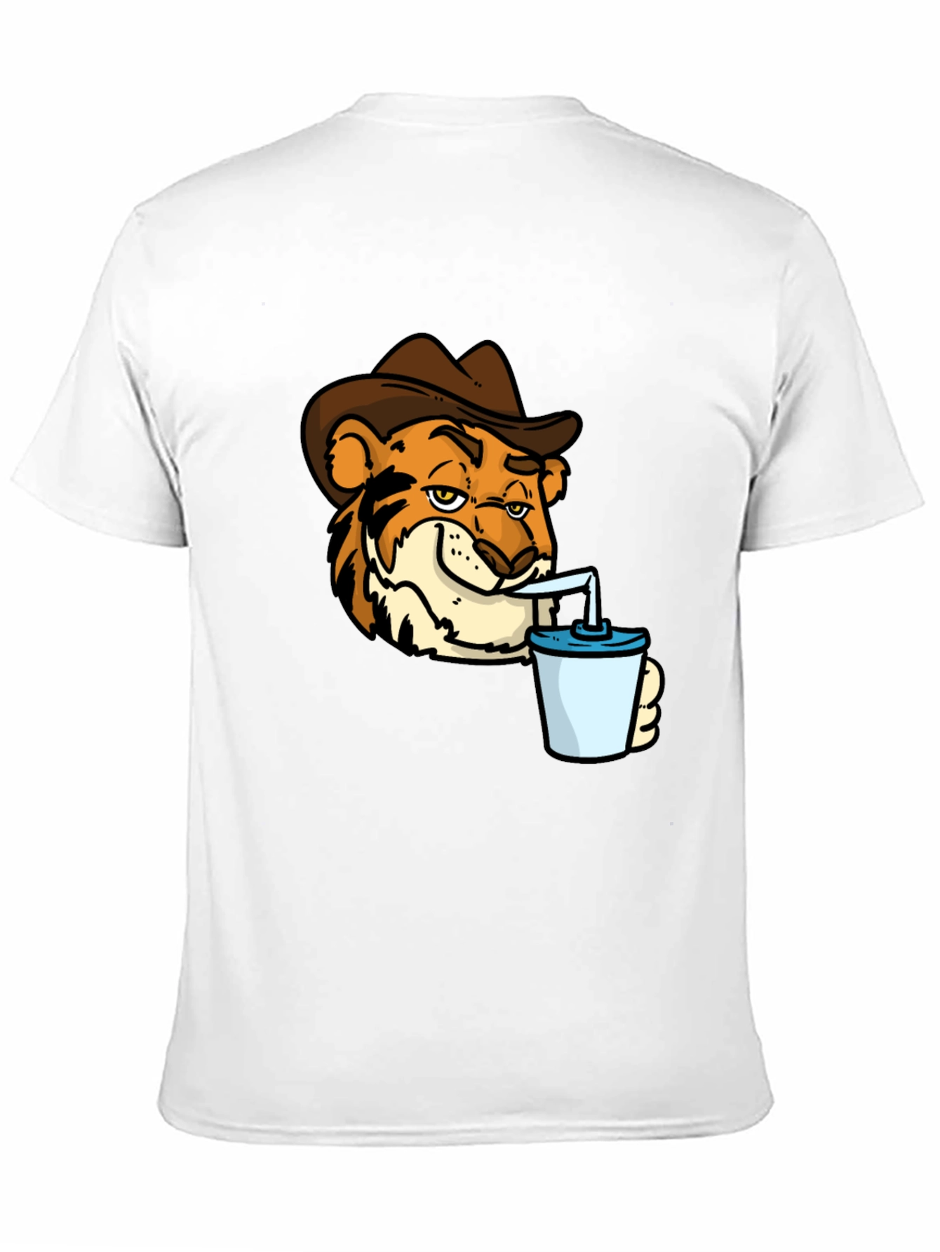 Tiger Cowboy Drinking T-Shirt - Cool Graphic Tee