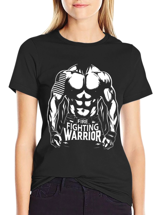 Fire Fighting Warrior Black T-Shirt