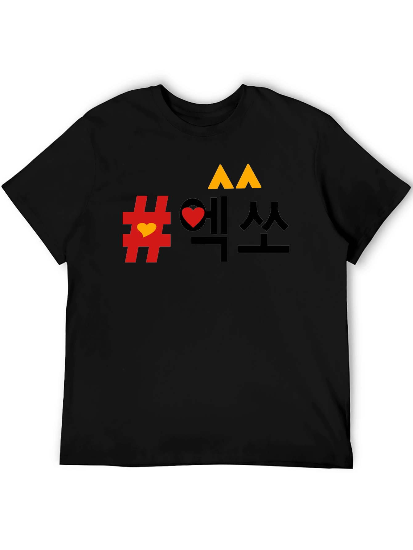 Mens Graphic Tee - Korean Design Black T-Shirt
