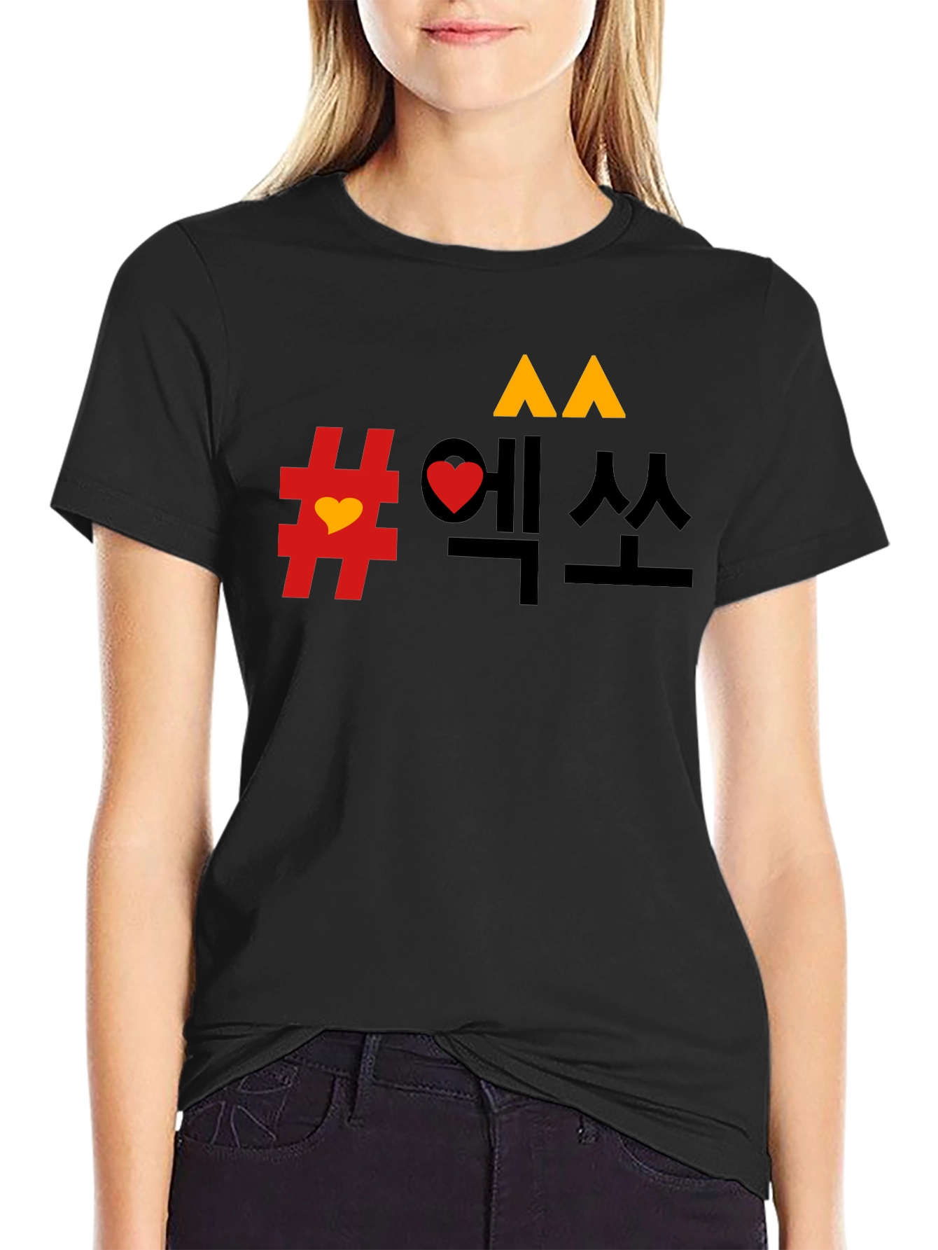 Mens Graphic Tee - Korean Design Black T-Shirt