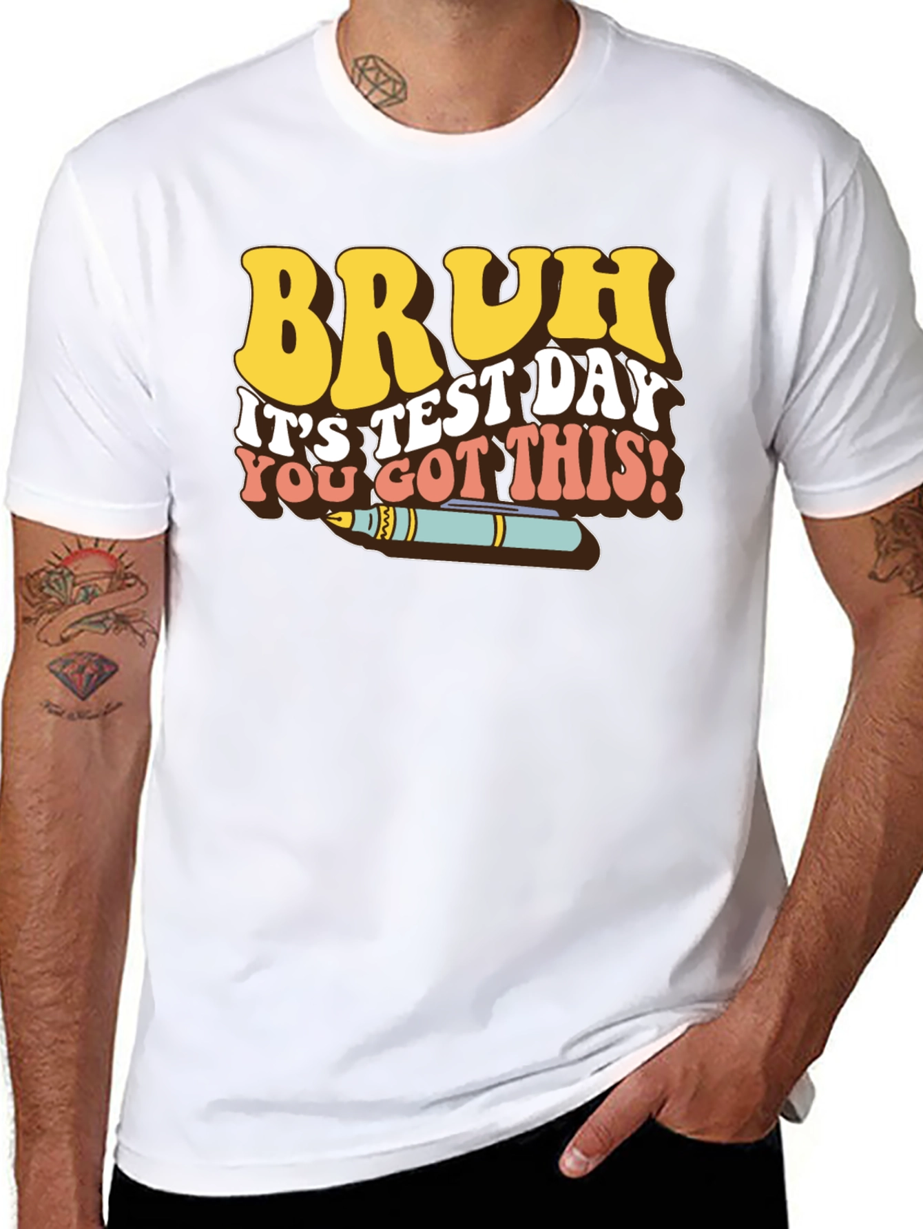 Bruh Test Day Retro Style T-Shirt