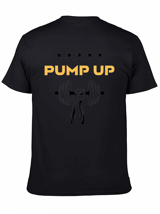 Pump Up Gym T-Shirt - Black Cotton Workout Tee