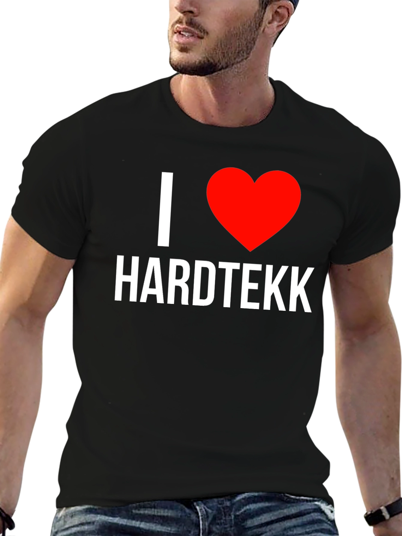 I Heart Hardtekk Black T-Shirt - Music Lover Tee