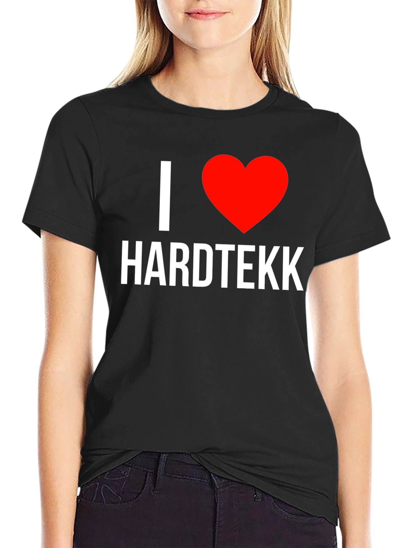 I Heart Hardtekk Black T-Shirt - Music Lover Tee
