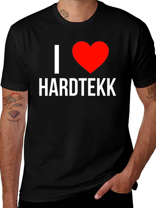 I Heart Hardtekk Black T-Shirt - Music Lover Tee