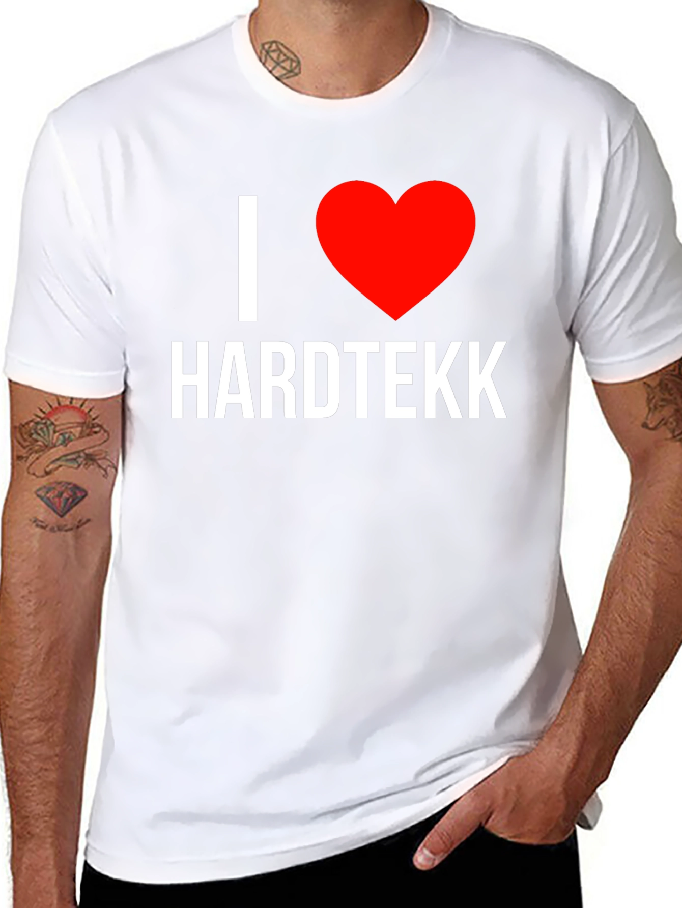 I Heart Hardtekk Black T-Shirt - Music Lover Tee