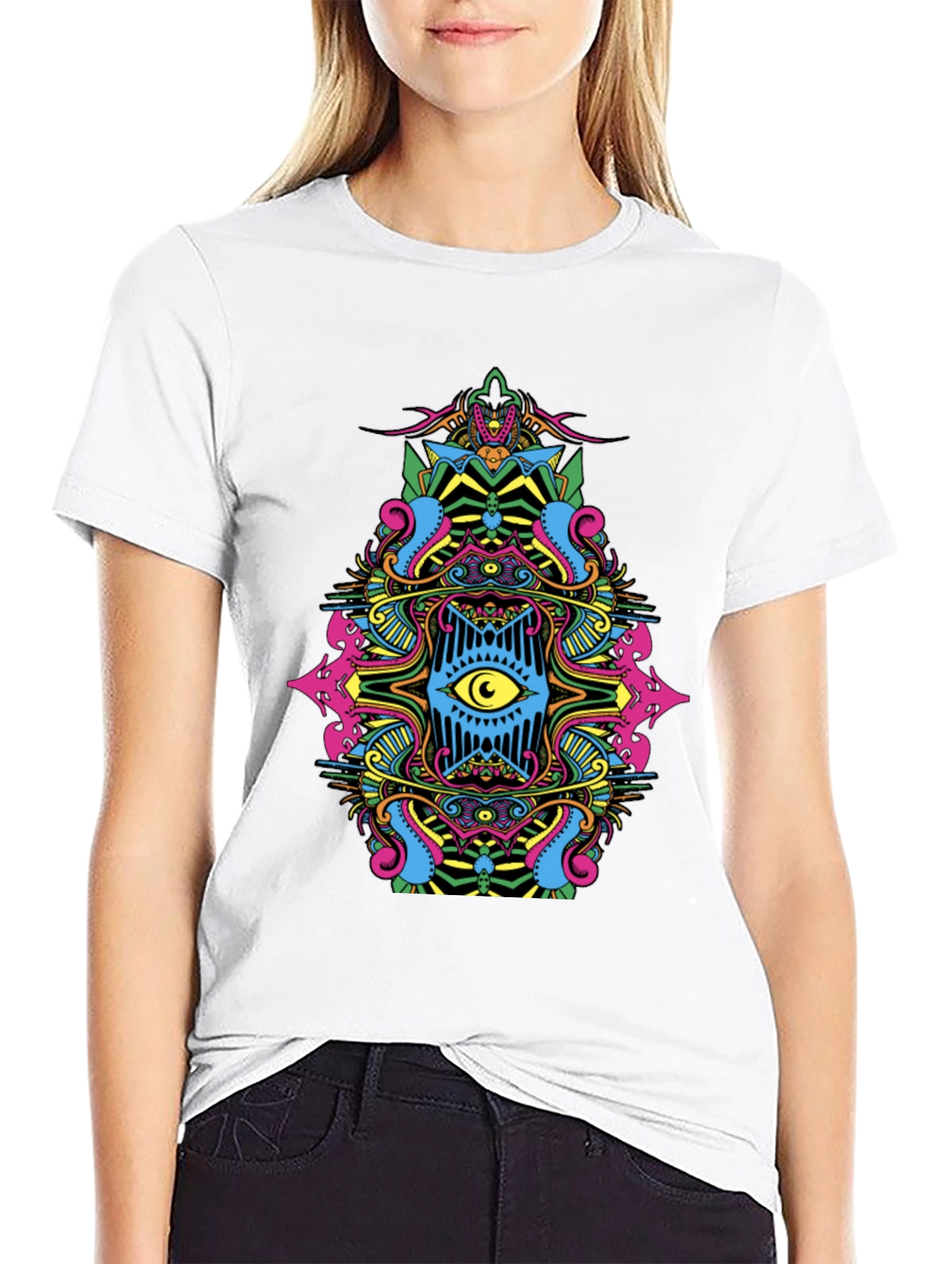 Psychedelic Eye Graphic Tee - Black
