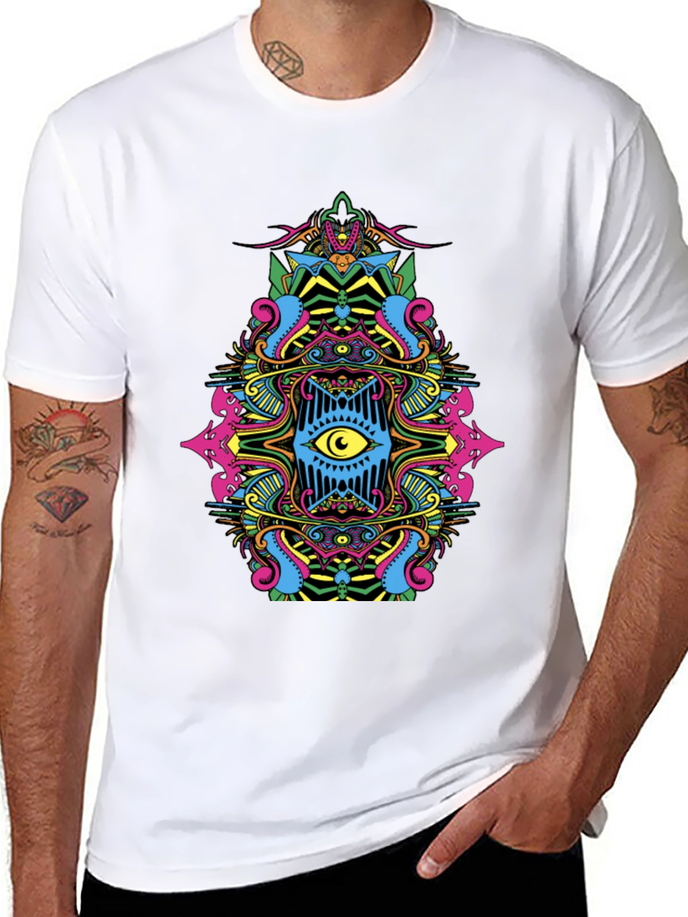 Psychedelic Eye Graphic Tee - Black