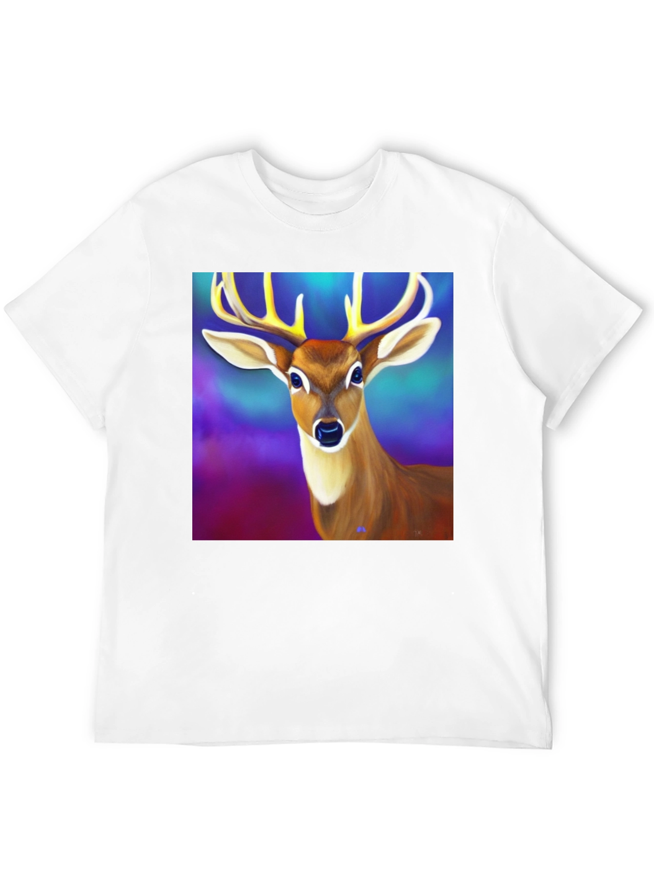 Deer Graphic Tee - Mens Black Cotton T-Shirt