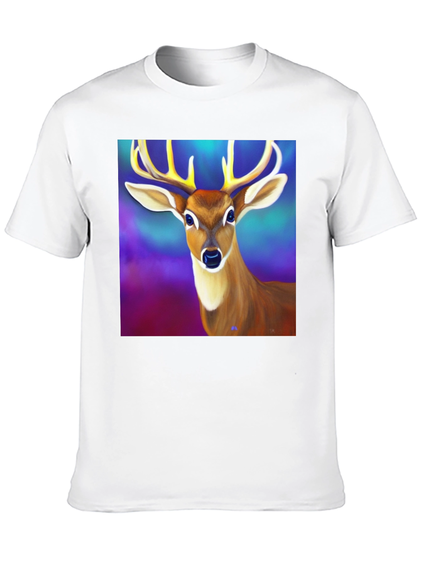Deer Graphic Tee - Mens Black Cotton T-Shirt