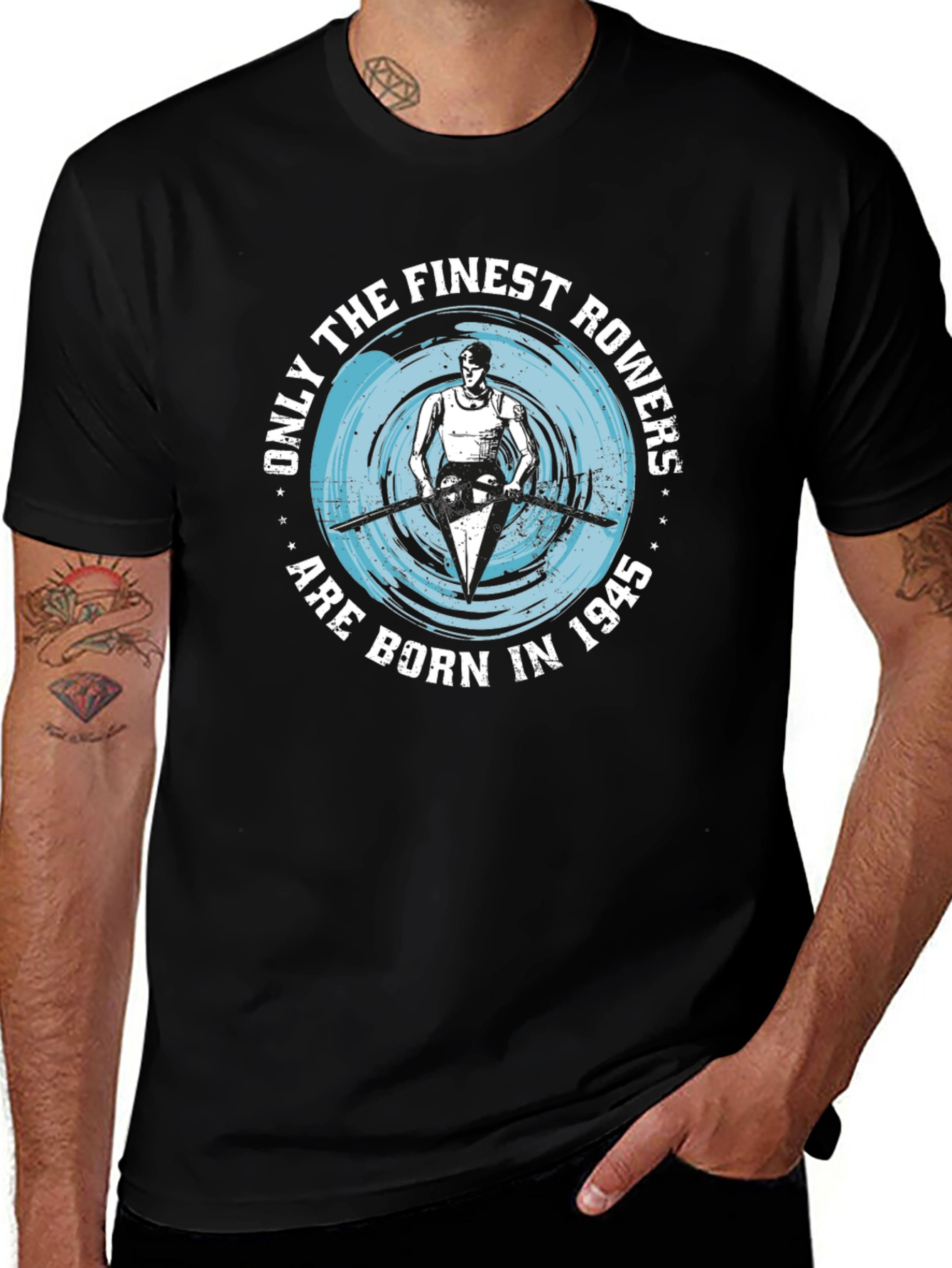 Finest Rowers Born in 1945 Black T-Shirt