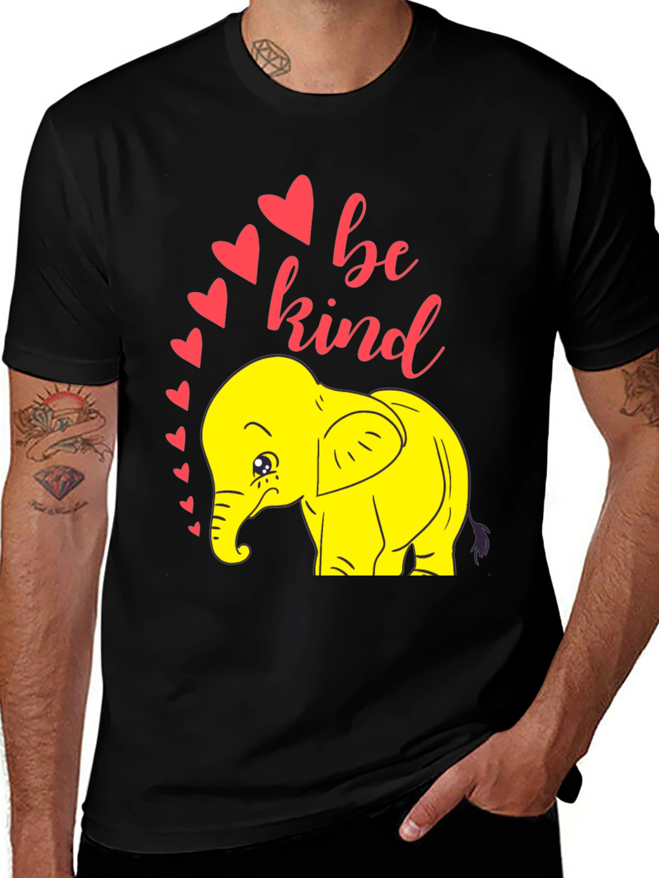 Be Kind Elephant T-Shirt - Black