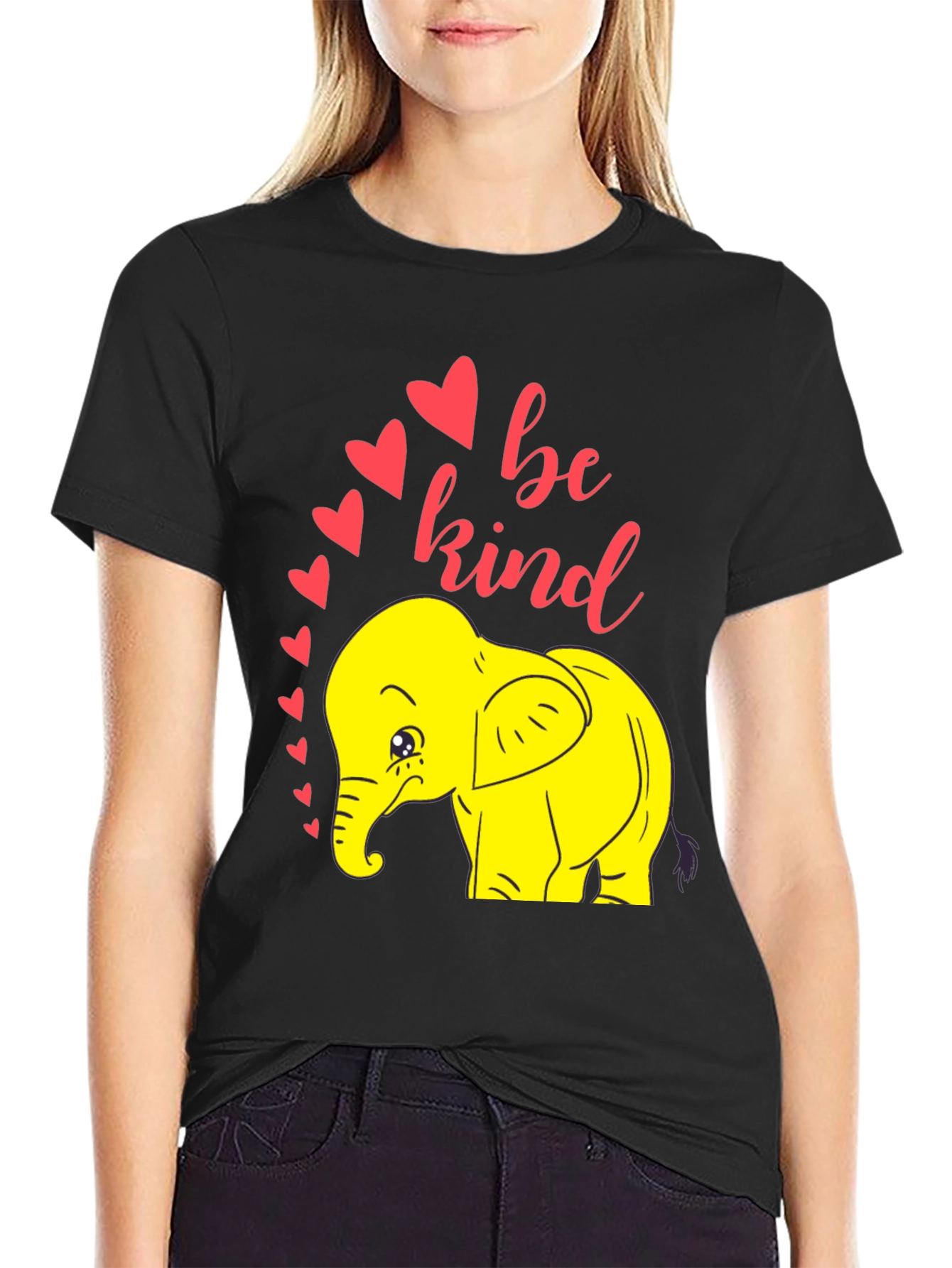 Be Kind Elephant T-Shirt - Black