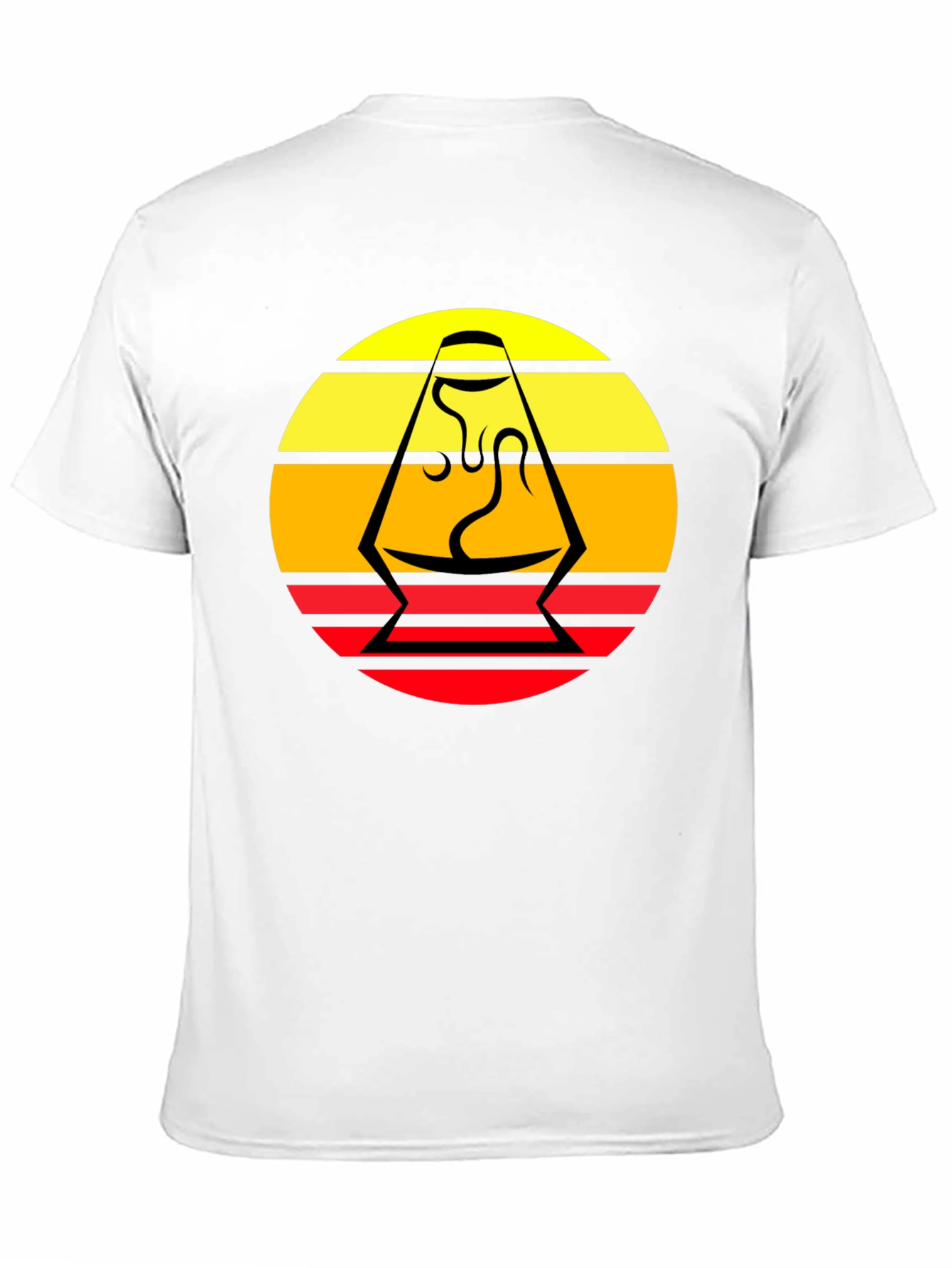 Retro Lava Lamp Graphic Tee - Black Cotton T-Shirt