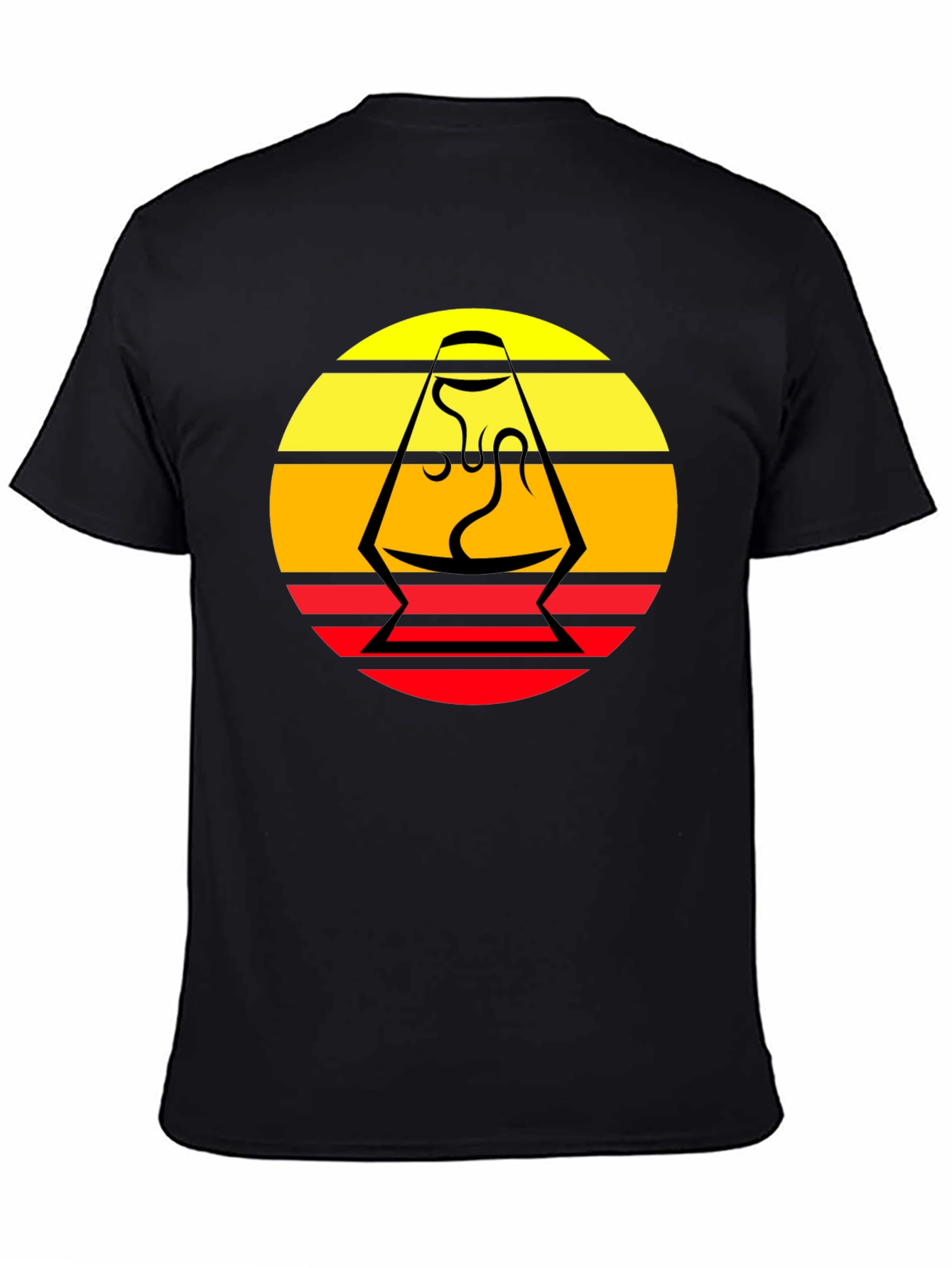 Retro Lava Lamp Graphic Tee - Black Cotton T-Shirt