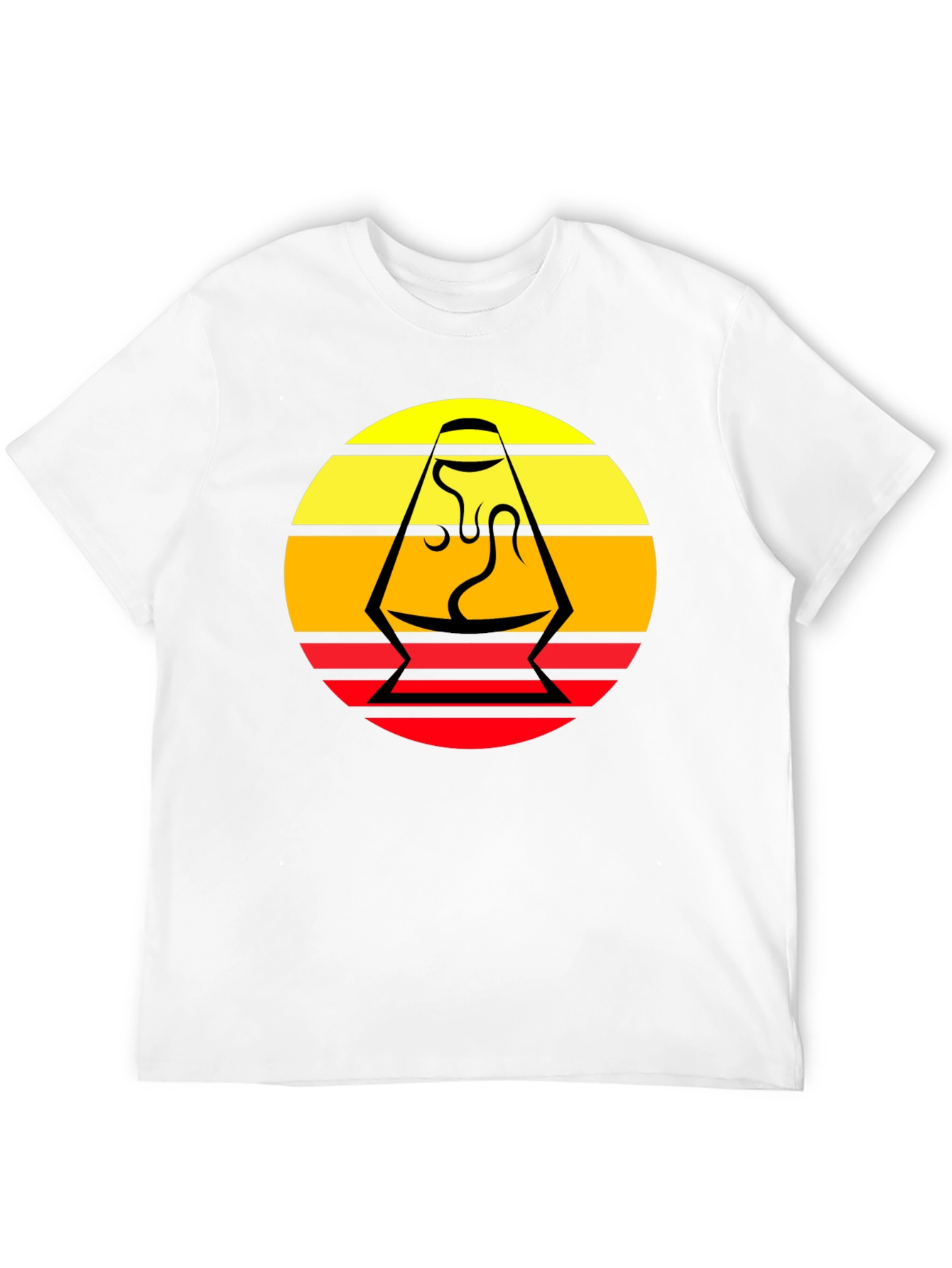Retro Lava Lamp Graphic Tee - Black Cotton T-Shirt