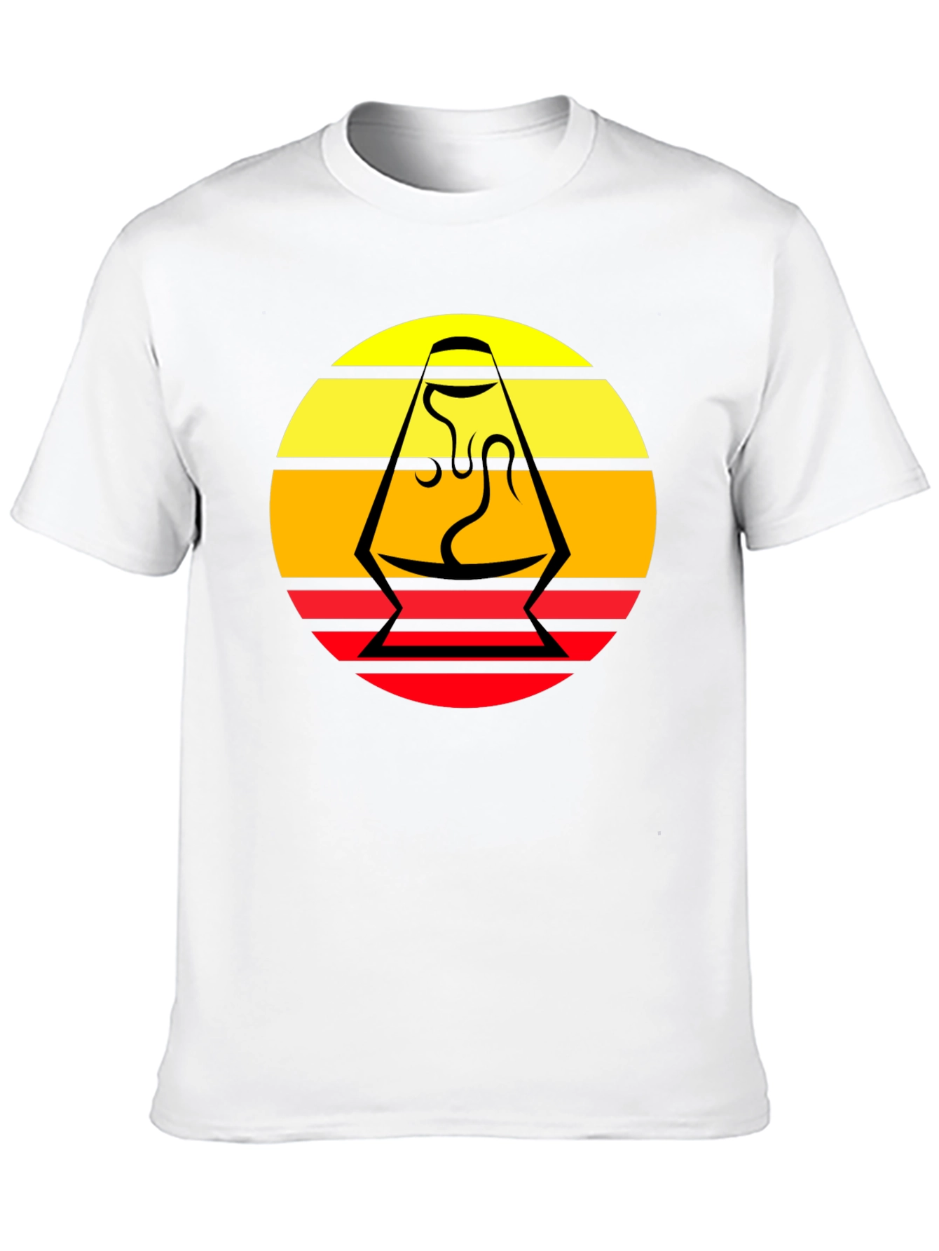 Retro Lava Lamp Graphic Tee - Black Cotton T-Shirt