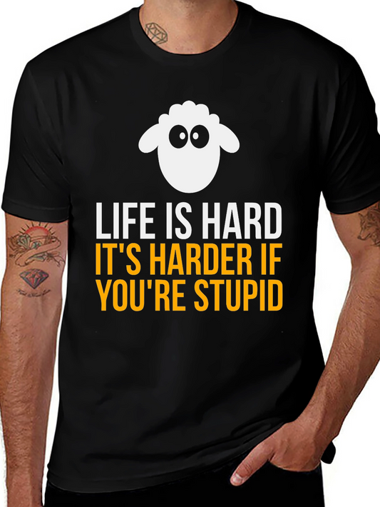 Funny Sheep Graphic T-Shirt - Life Is Hard