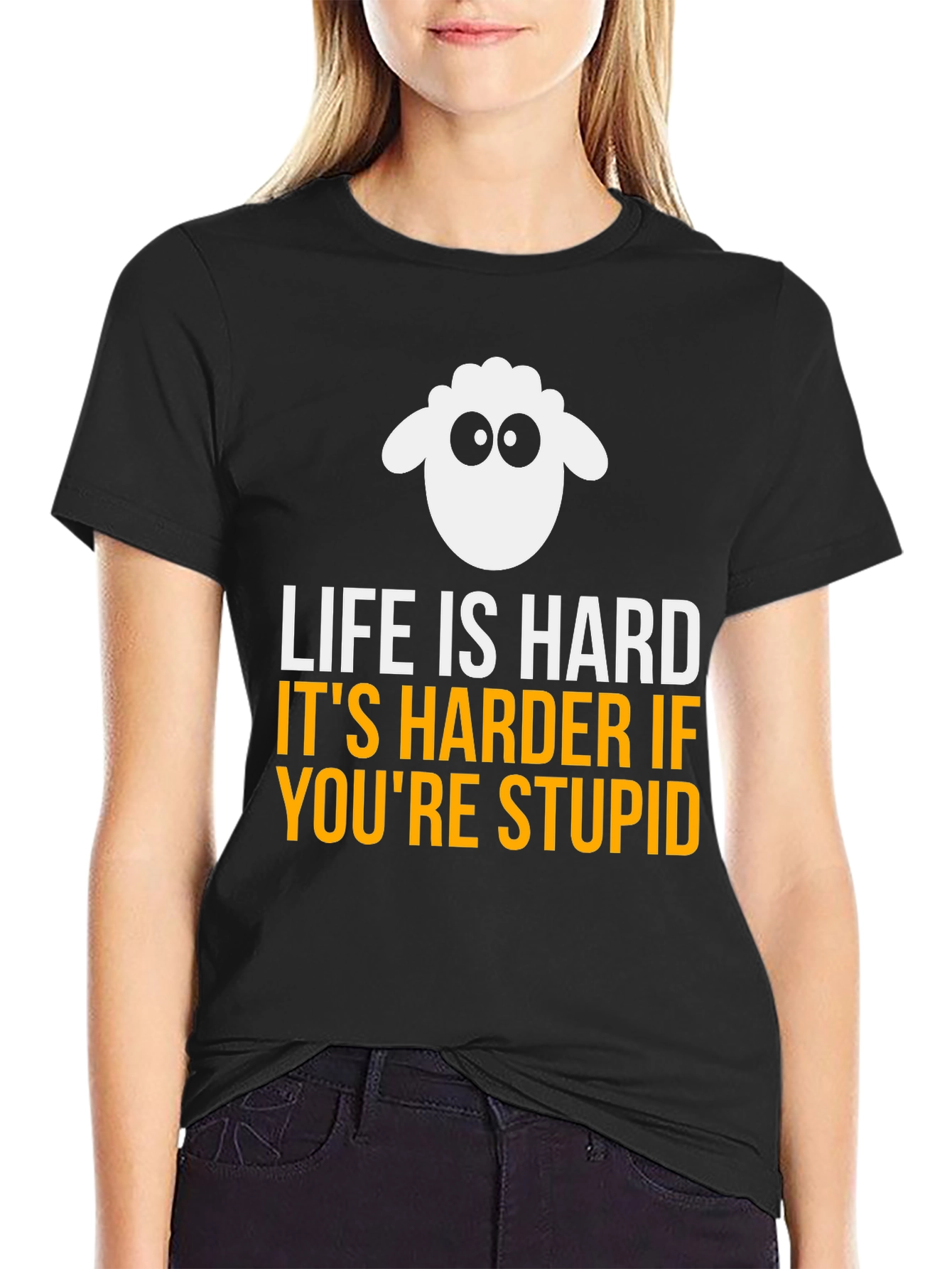 Funny Sheep Graphic T-Shirt - Life Is Hard