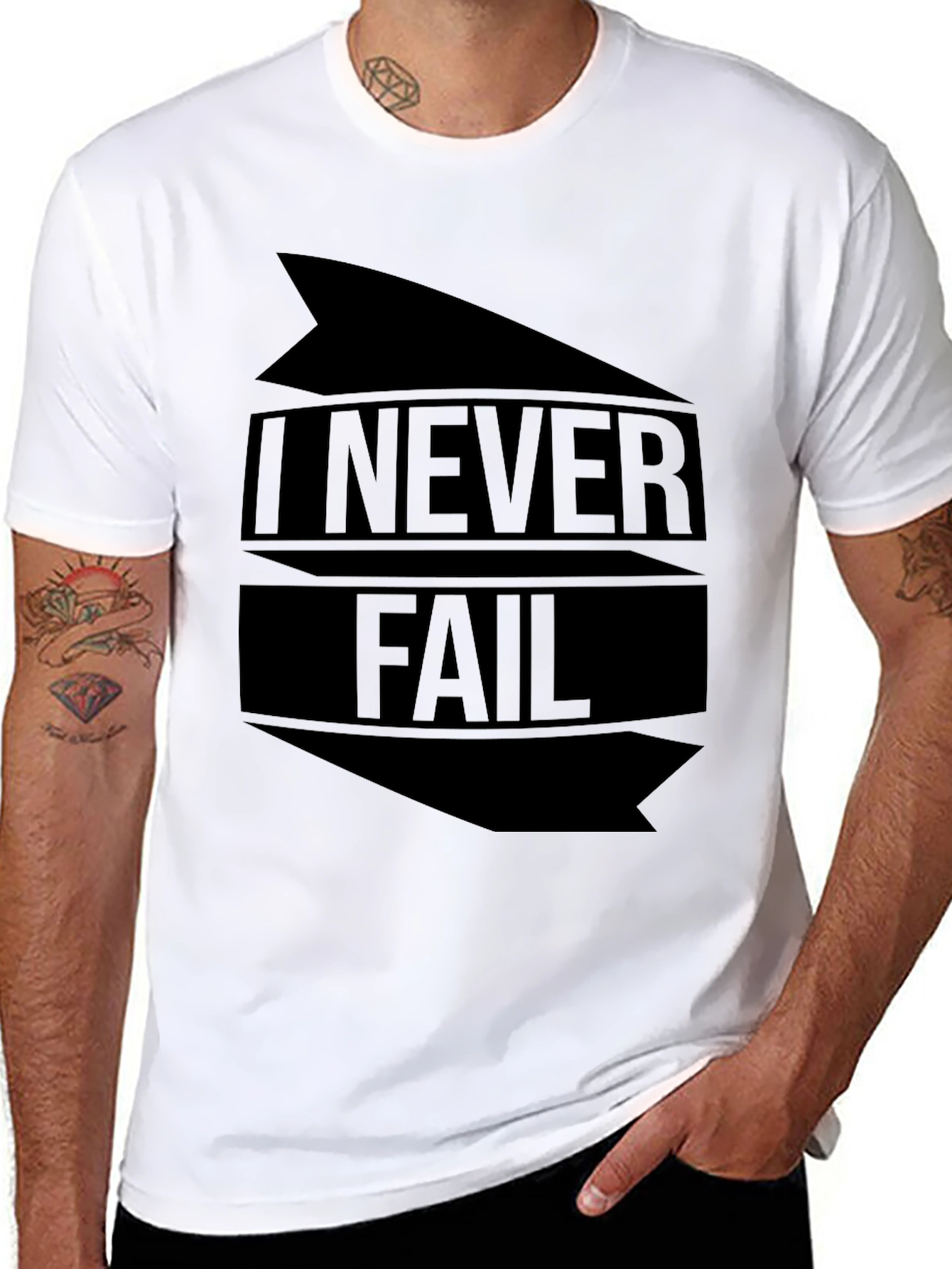 I NEVER FAIL Graphic Tee - Bold Statement T-Shirt