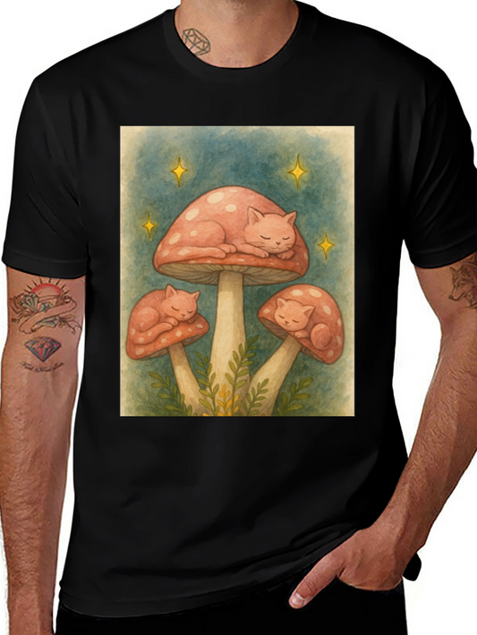 Mushroom Cat Nap Graphic Tee