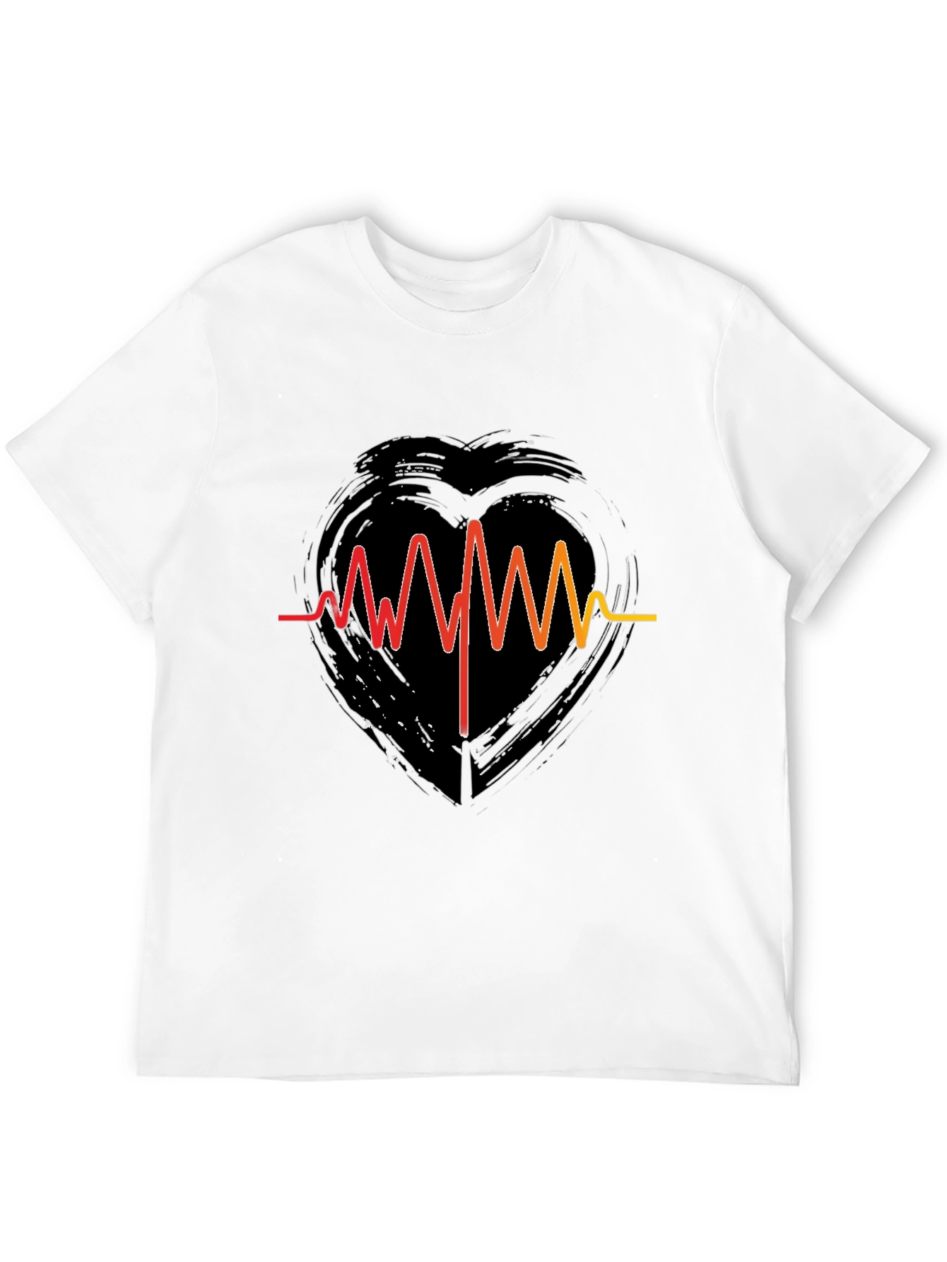 Heartbeat Heart Grunge Graphic T-Shirt