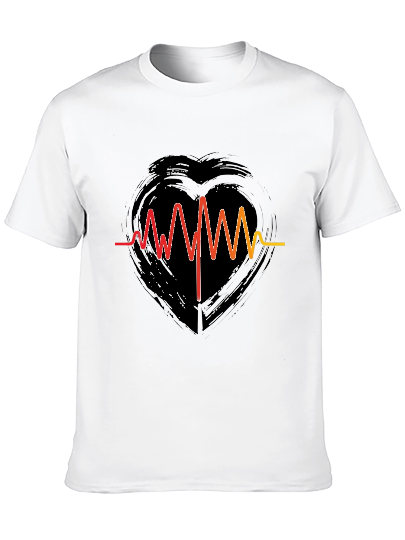 Heartbeat Heart Grunge Graphic T-Shirt