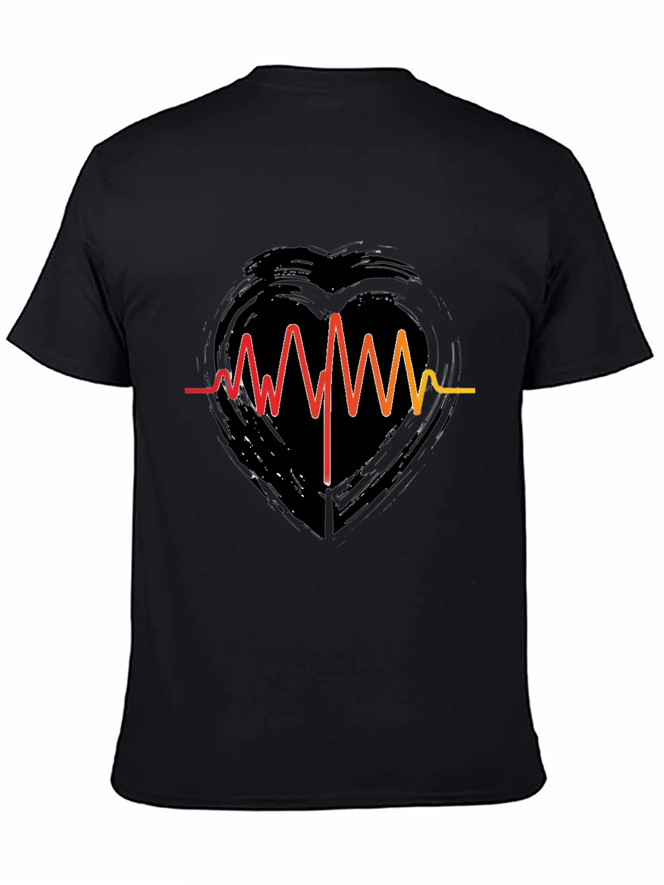 Heartbeat Heart Grunge Graphic T-Shirt